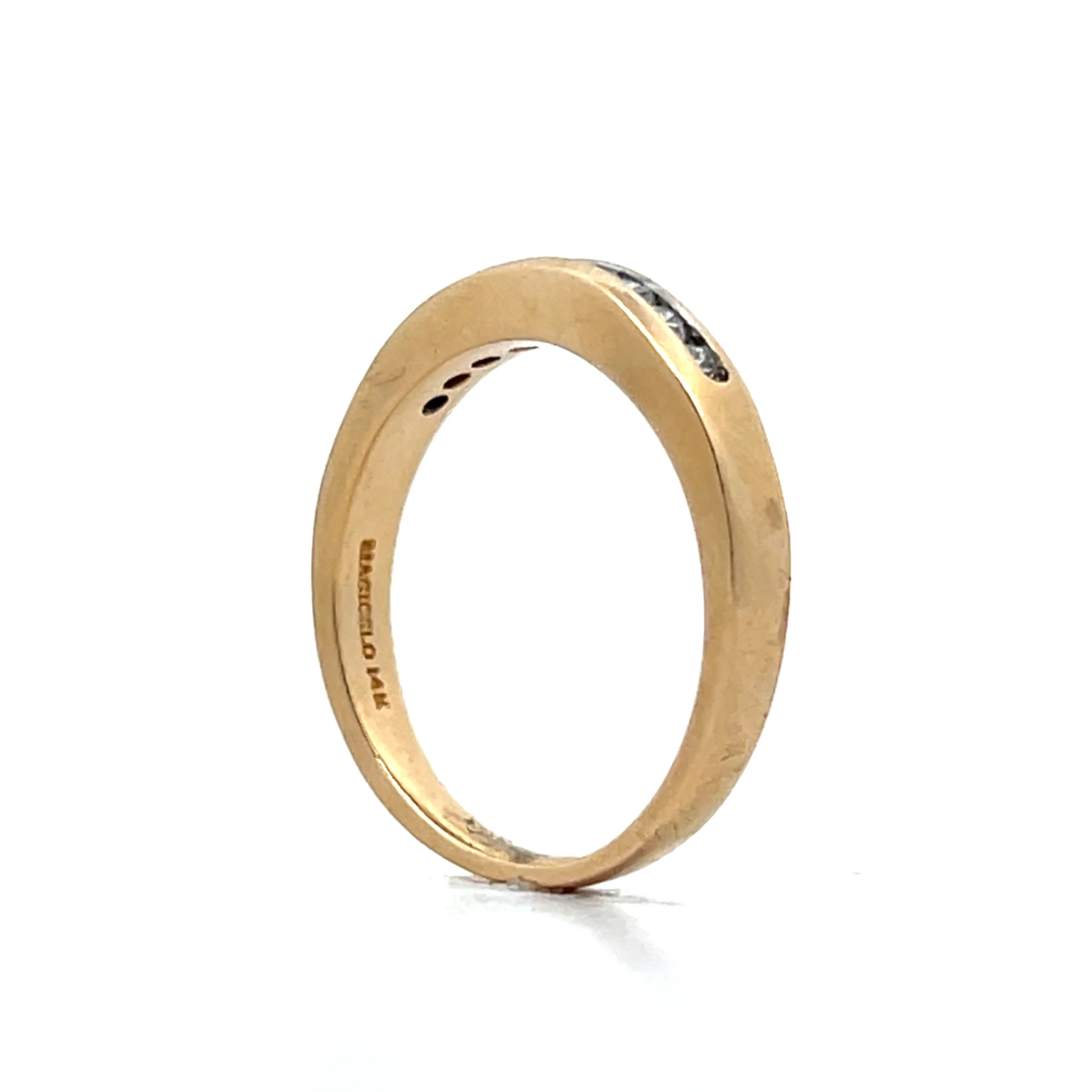 .20 Contour Channel Set Band in 14k Yellow Gold - Image 5