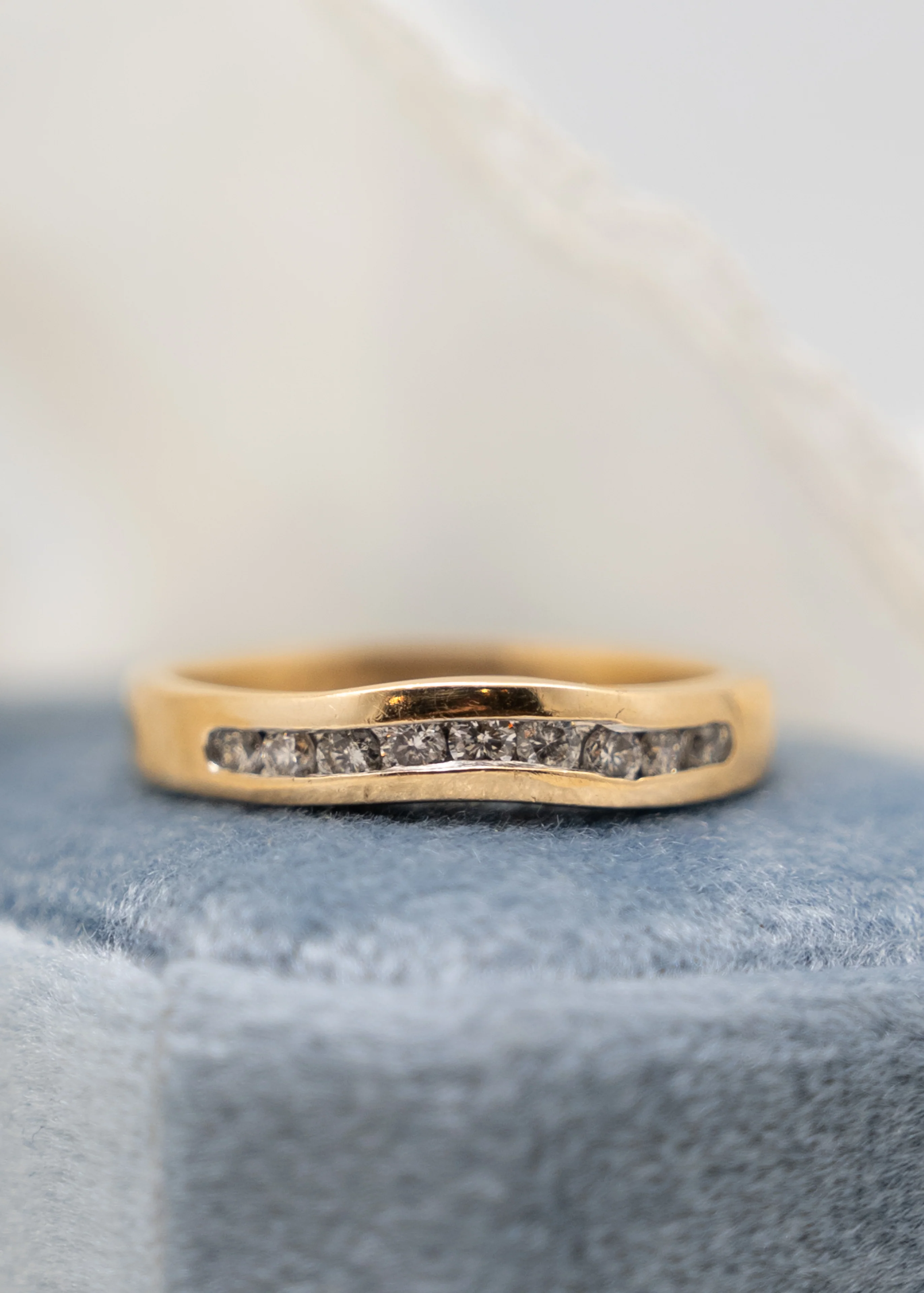 .20 Contour Channel Set Band in 14k Yellow Gold - Image 6