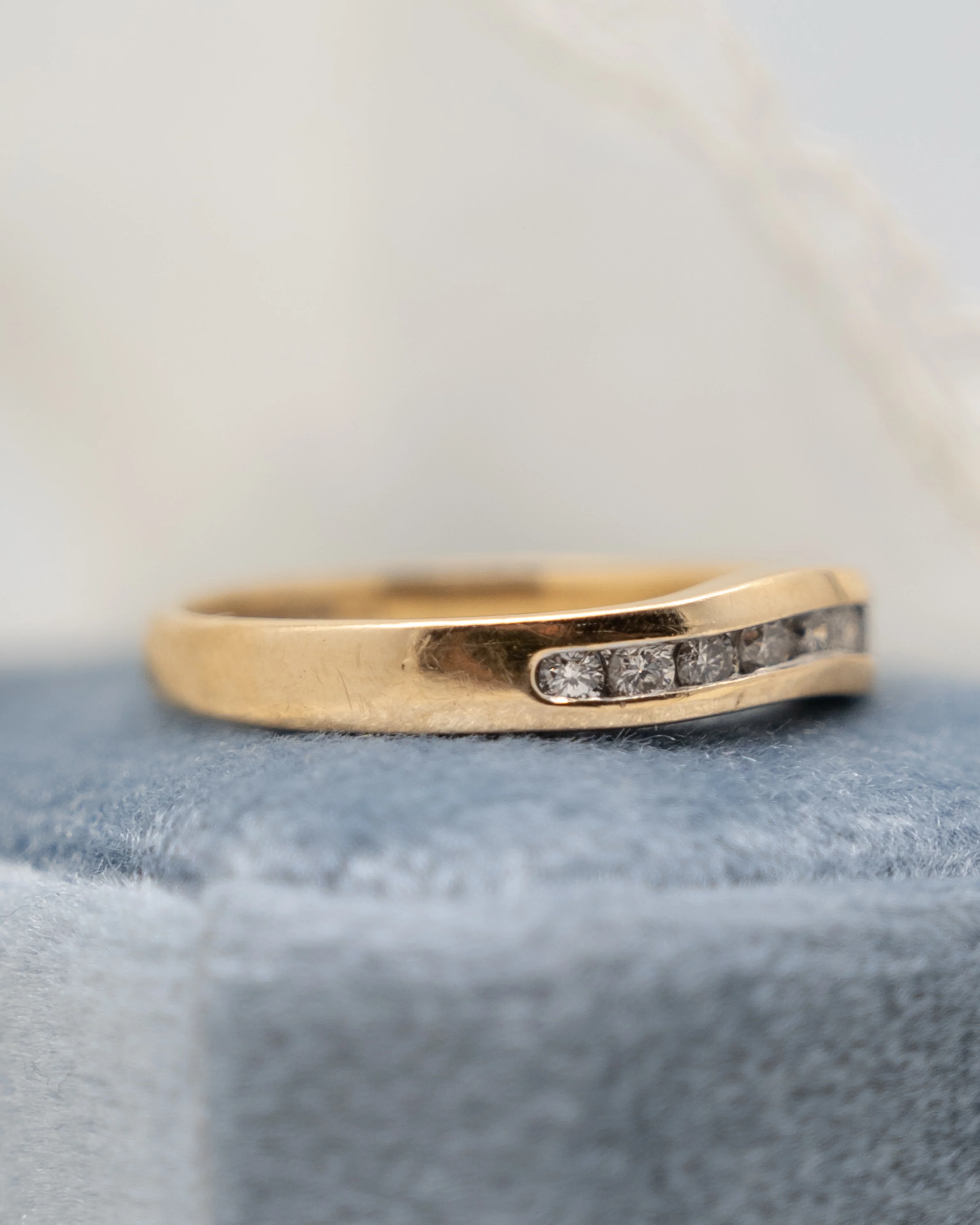 .20 Contour Channel Set Band in 14k Yellow Gold - Image 7