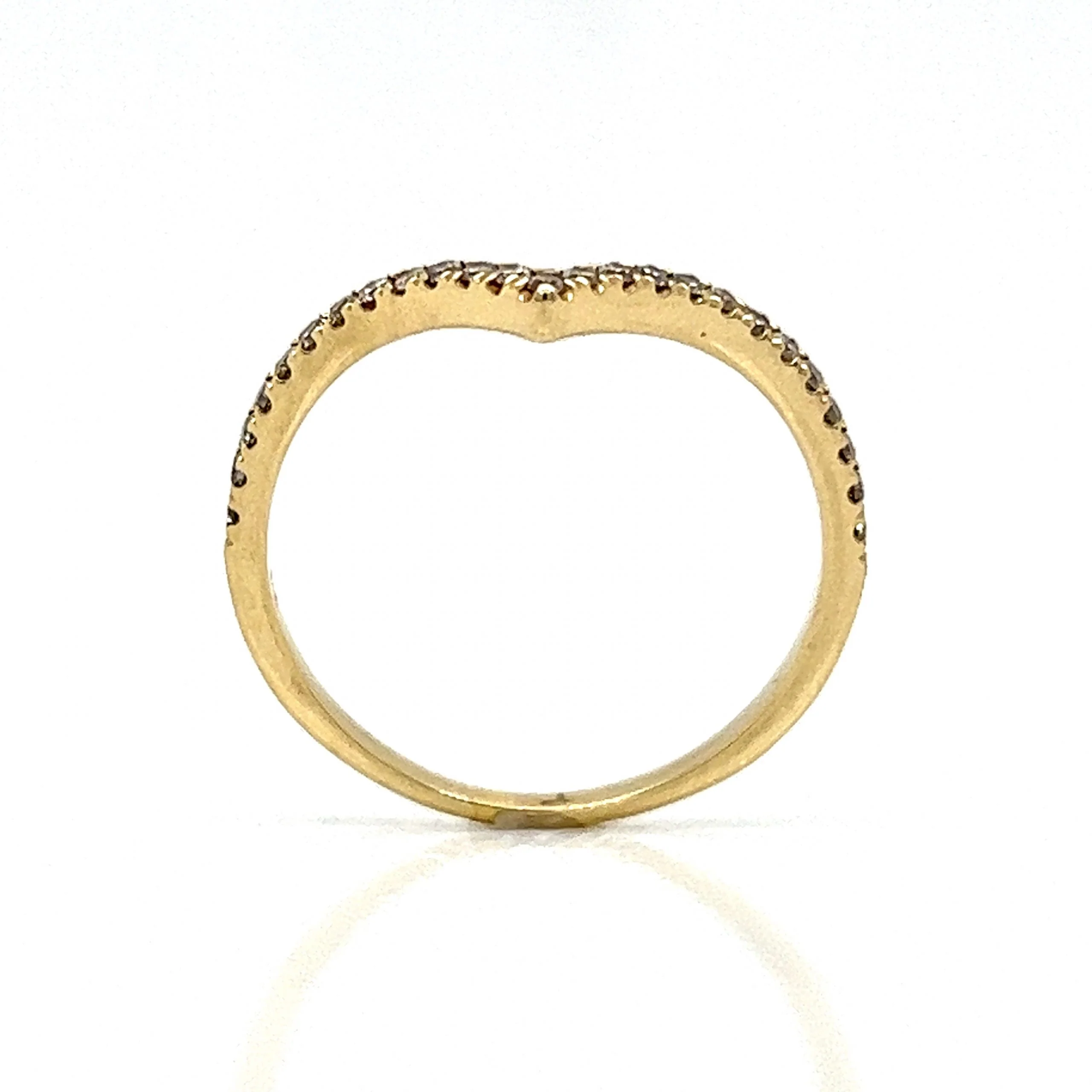 .20 Curved Diamond Wedding Band in 14k Yellow Gold - Image 5