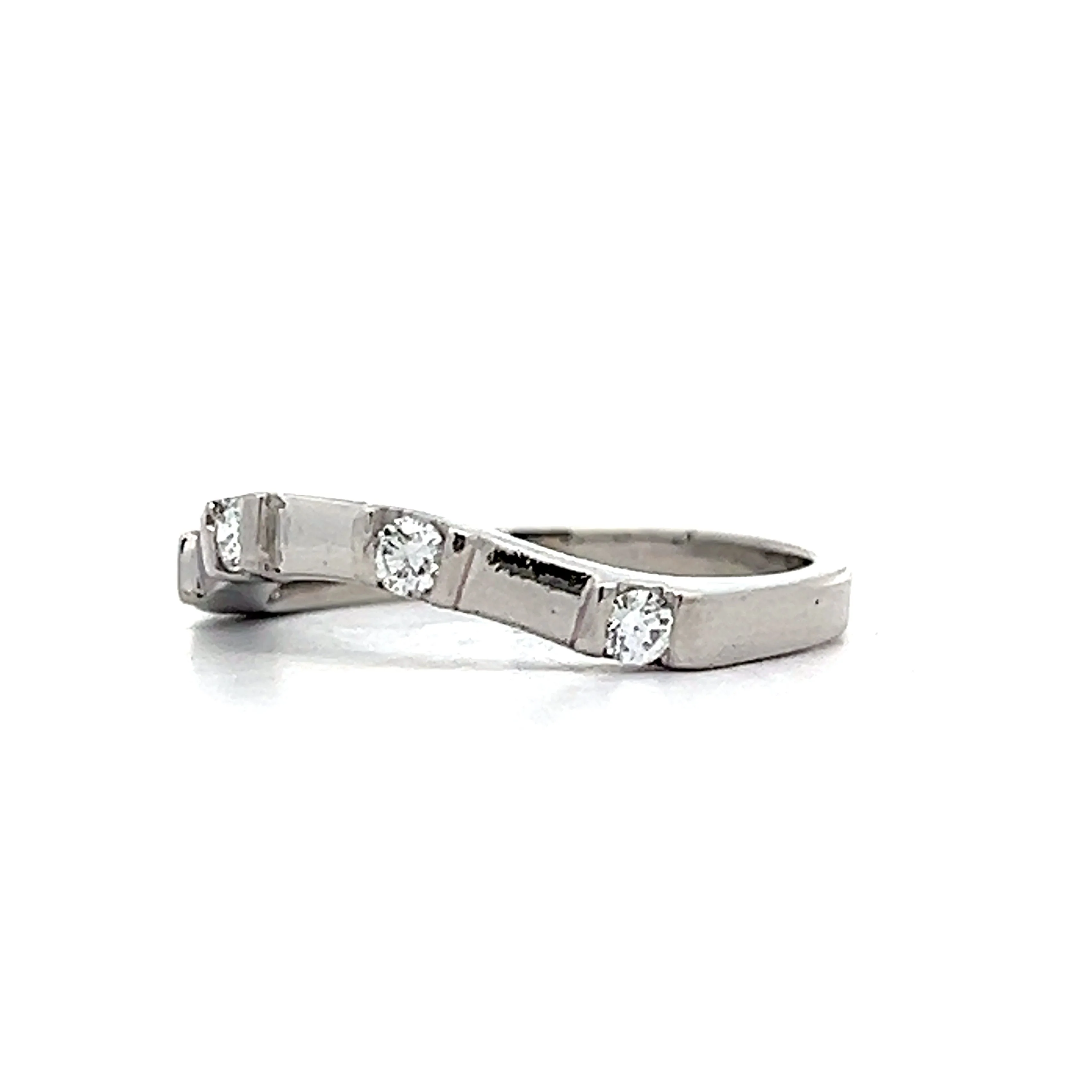 .20 Curved Diamond Wedding Band in Platinum - Image 2