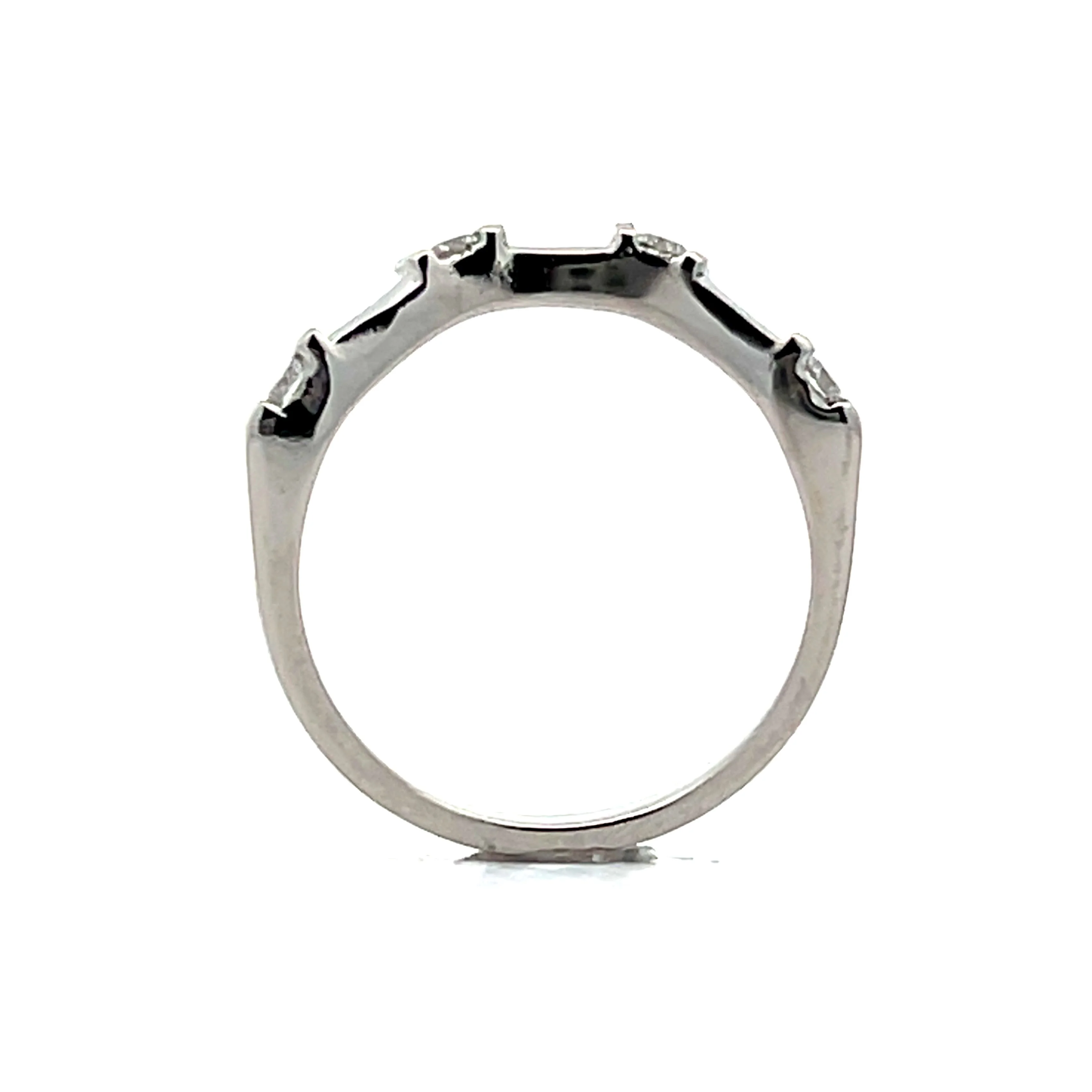 .20 Curved Diamond Wedding Band in Platinum - Image 4