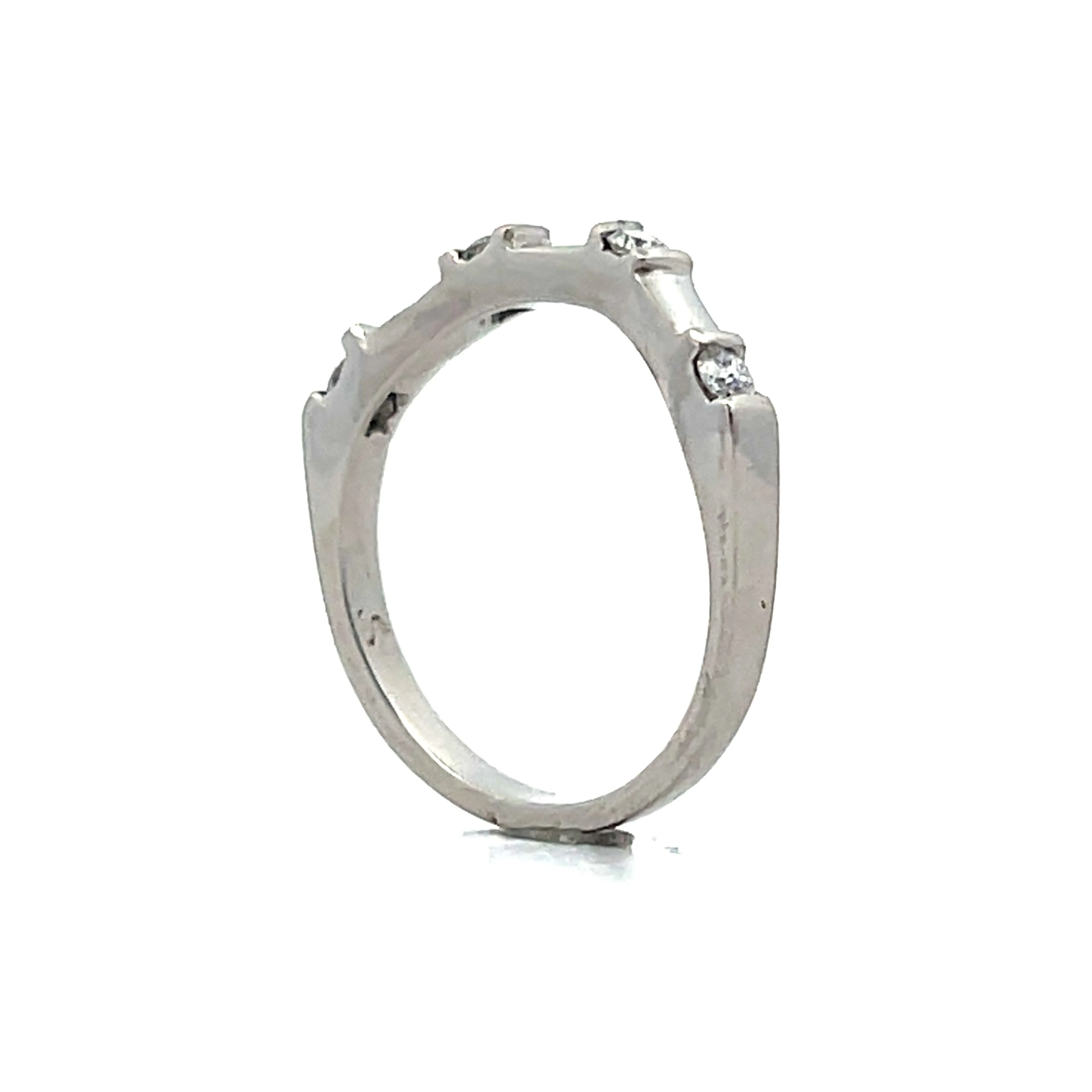 .20 Curved Diamond Wedding Band in Platinum - Image 5