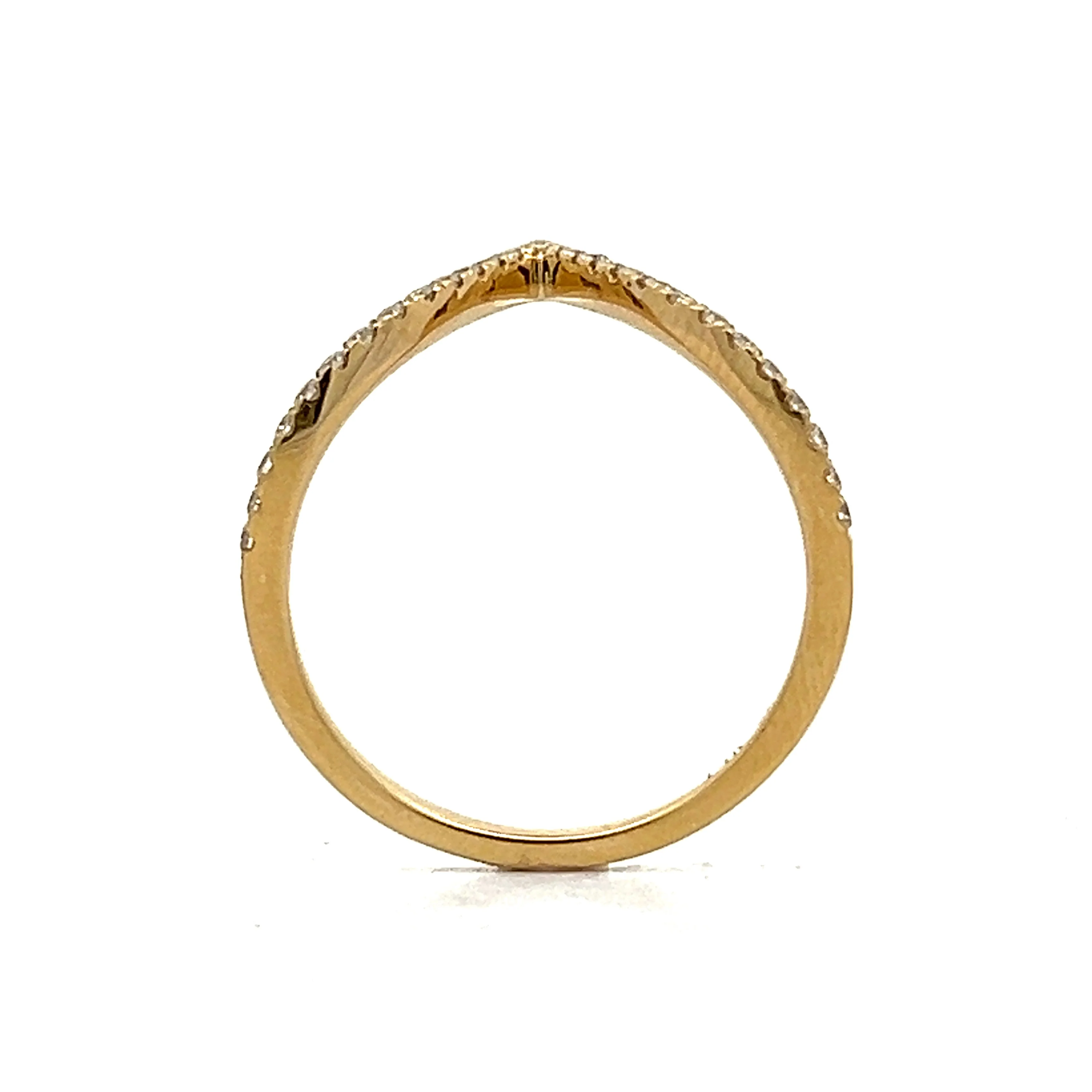 .20 Deep V Contour Band in 14k Yellow Gold - Image 4