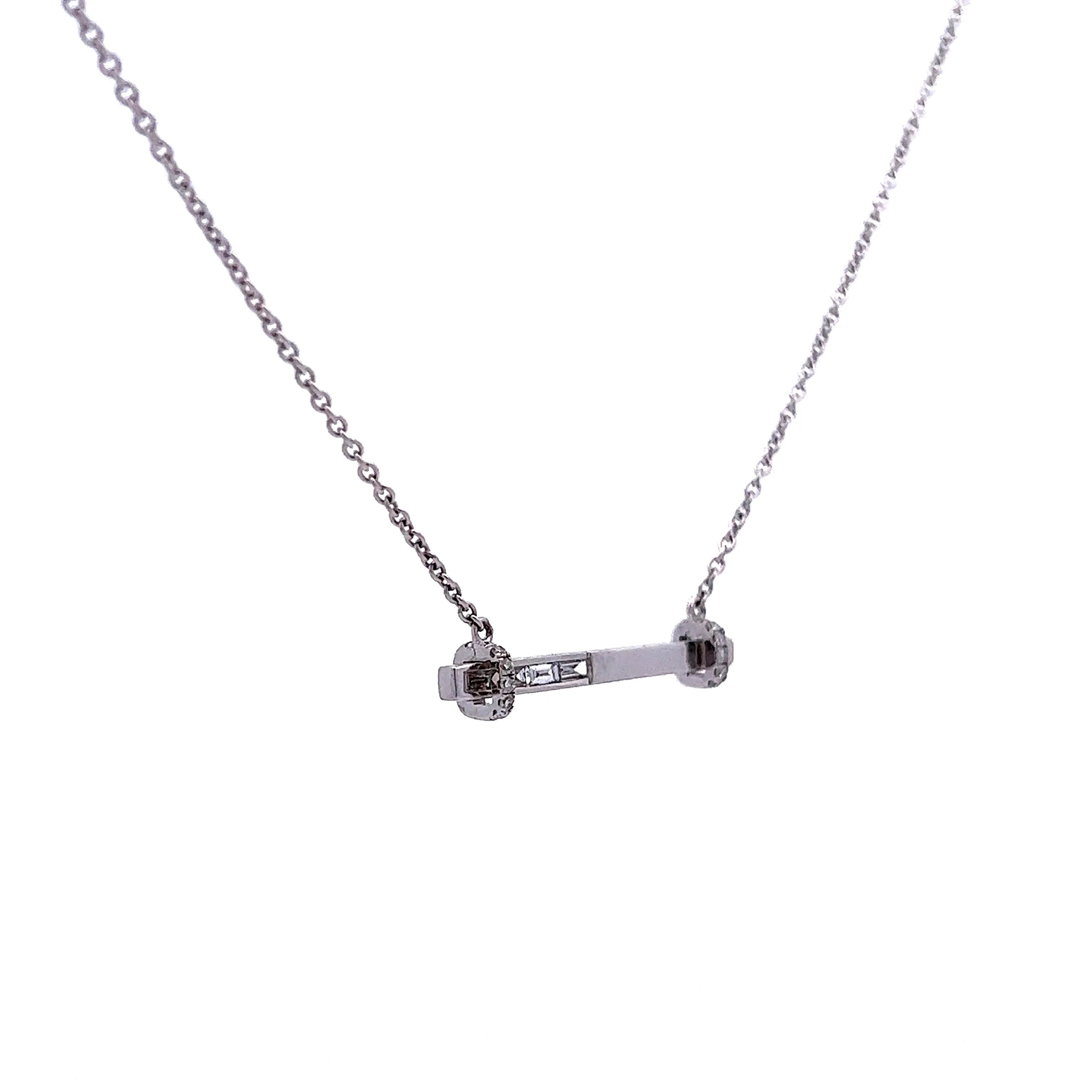 .20 Diamond Baguette Pendant in 14k White Gold - Image 3