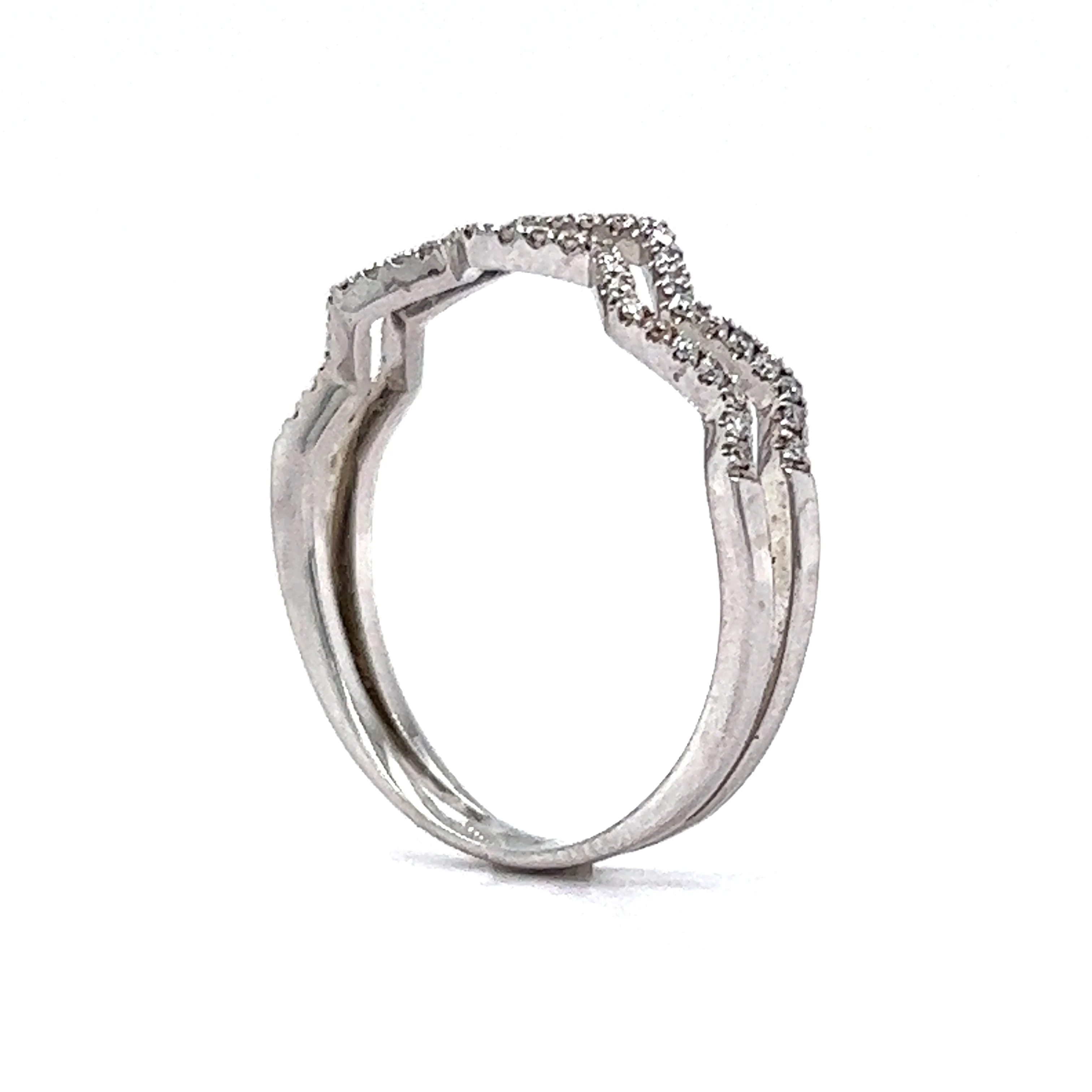 .20 Diamond Chevron Wedding Band in 18k White Gold - Image 5