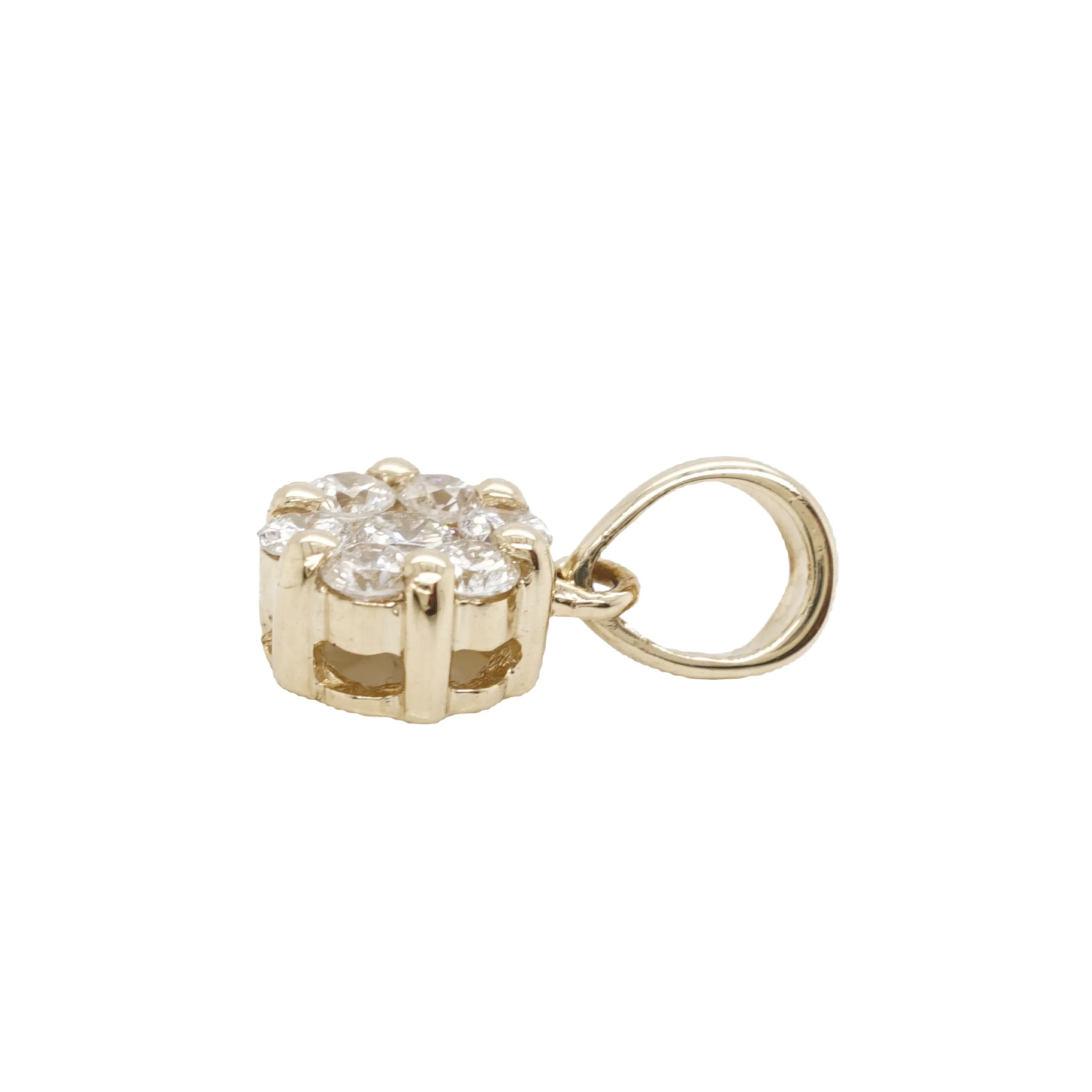 .20 Diamond Cluster Pendant in 14k Yellow Gold - Image 3