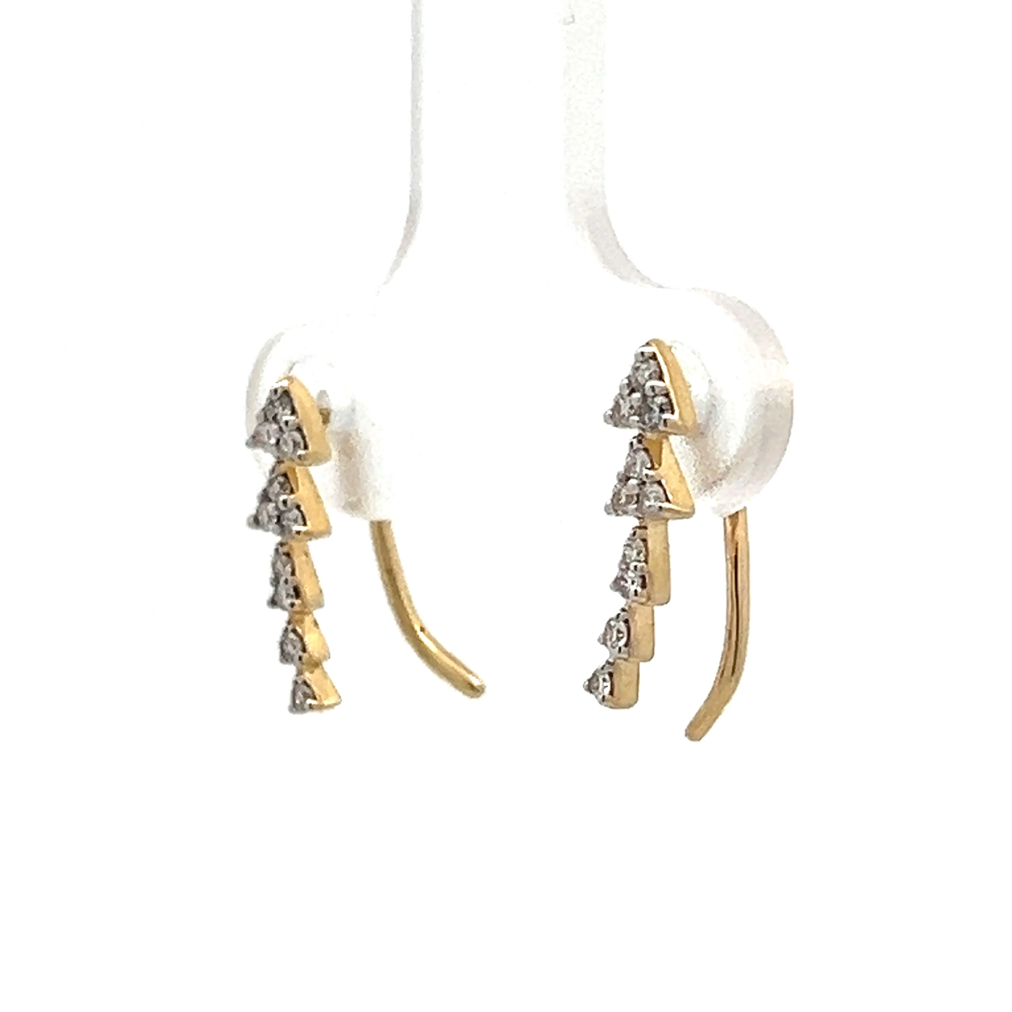 .20 Diamond Ear Climber Earrings in 14k Yellow Gold - Image 2