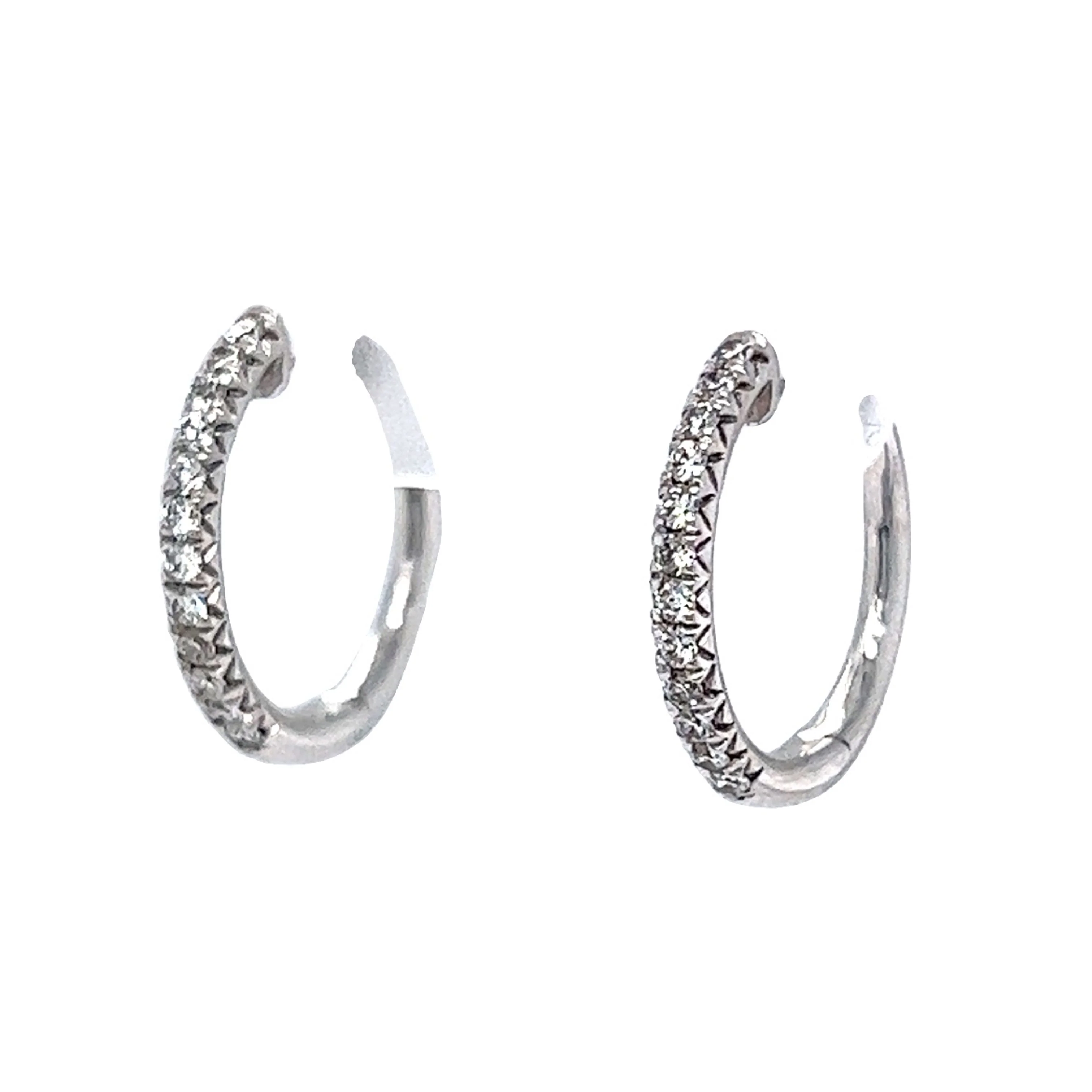 .20 Diamond Hoop Earrings in 14k White Gold - Image 2