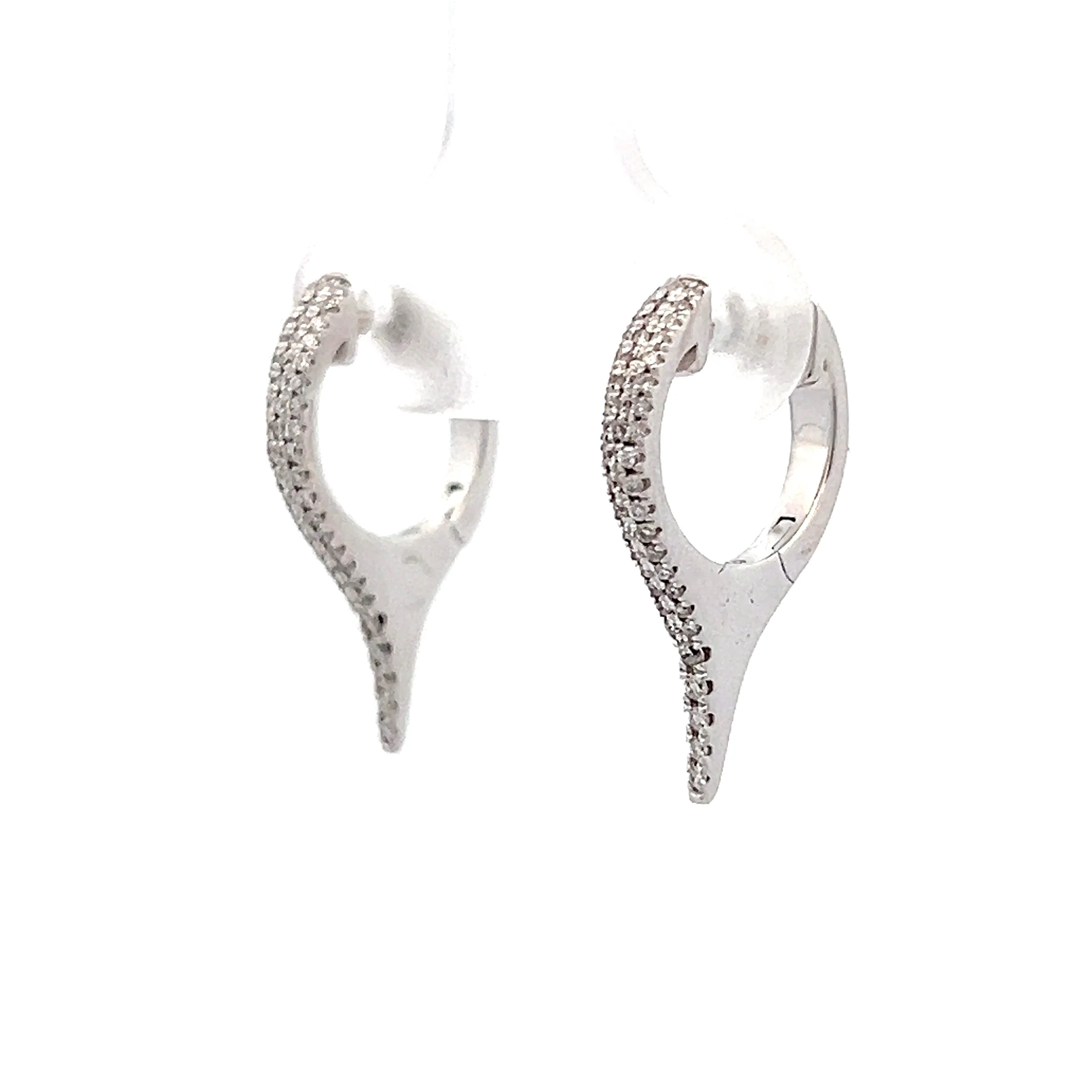 .20 Diamond Spike Huggie Hoop Earrings 14k - Image 2
