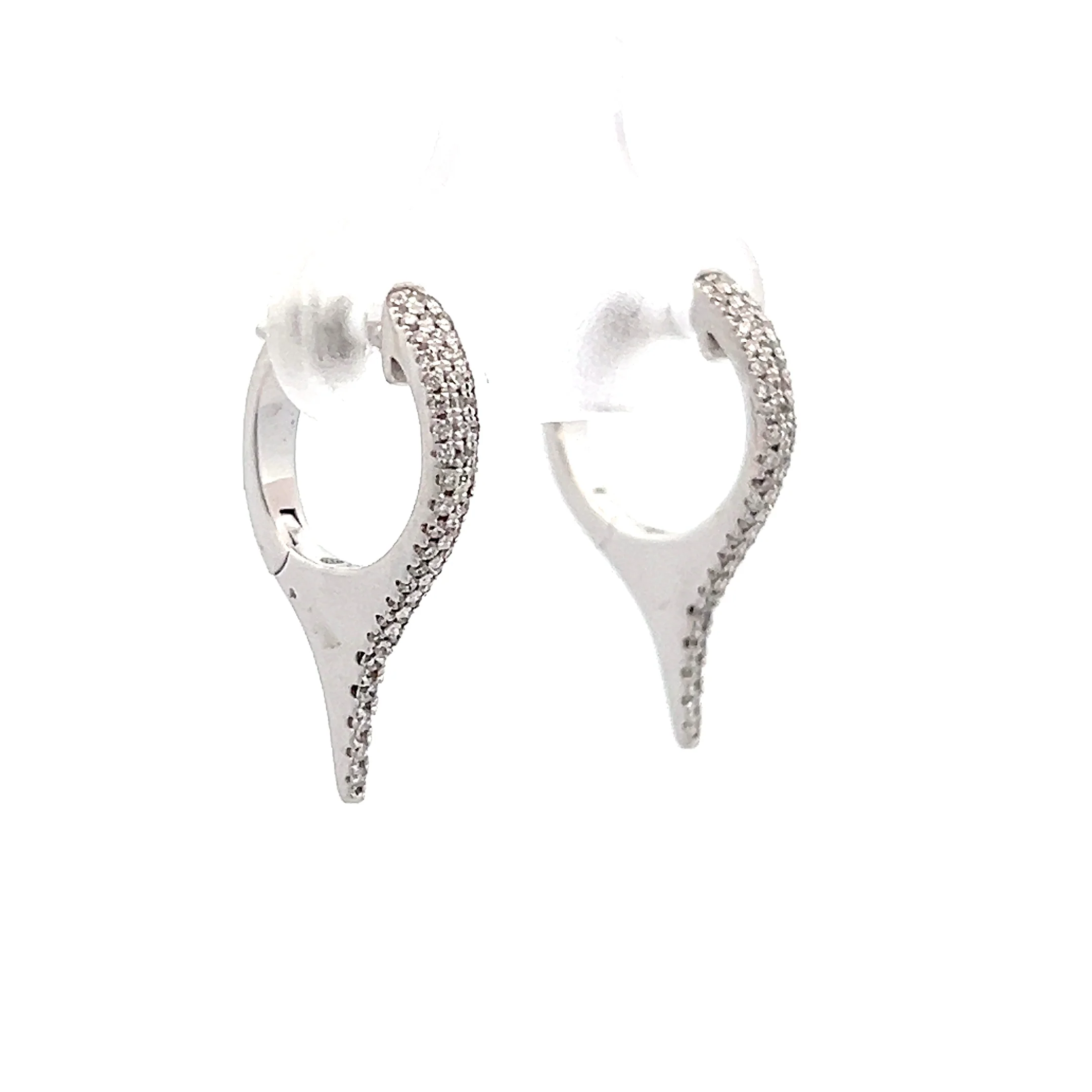 .20 Diamond Spike Huggie Hoop Earrings 14k - Image 3