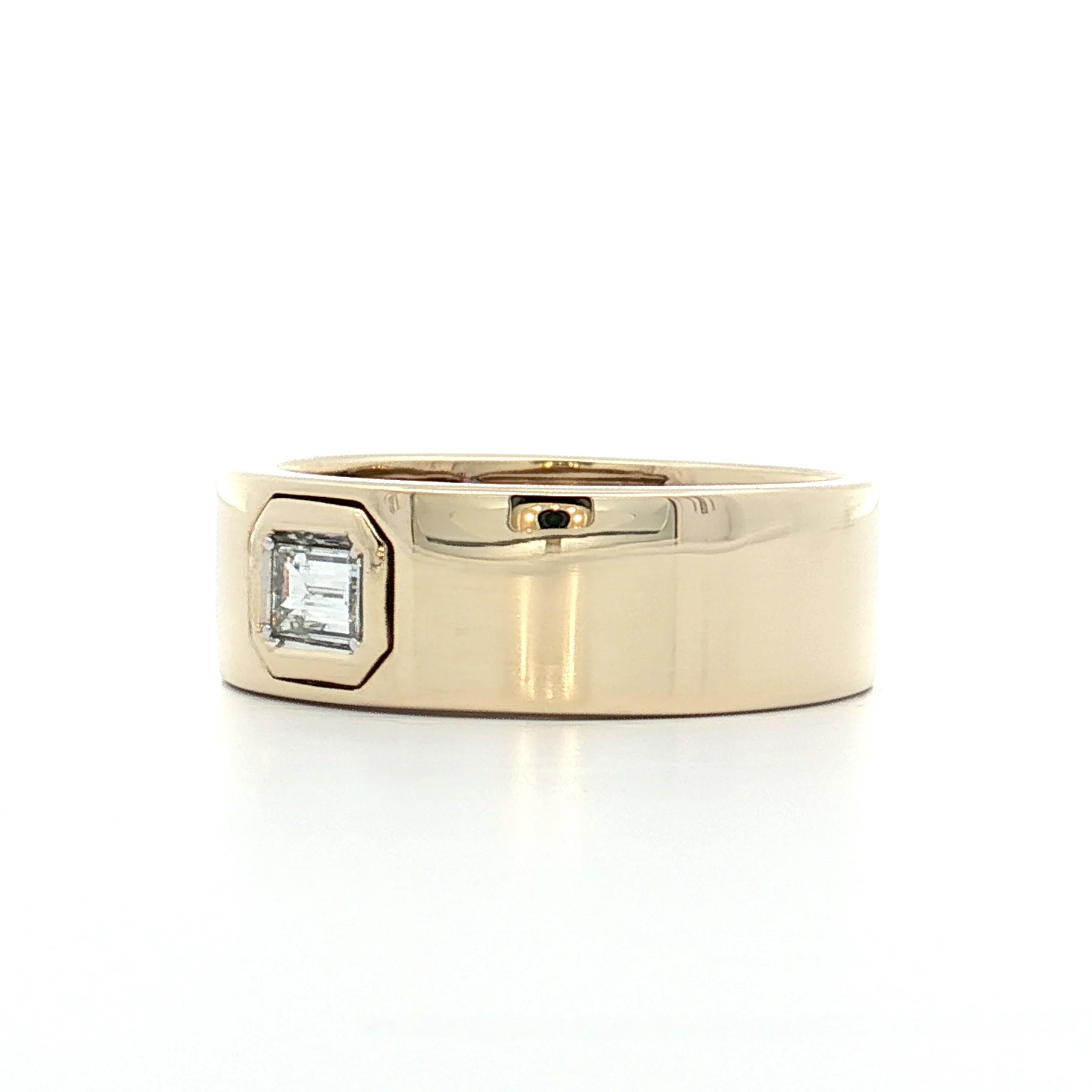 .20 Emerald Cut Diamond Stacking Ring 14k Yellow Gold - Image 2