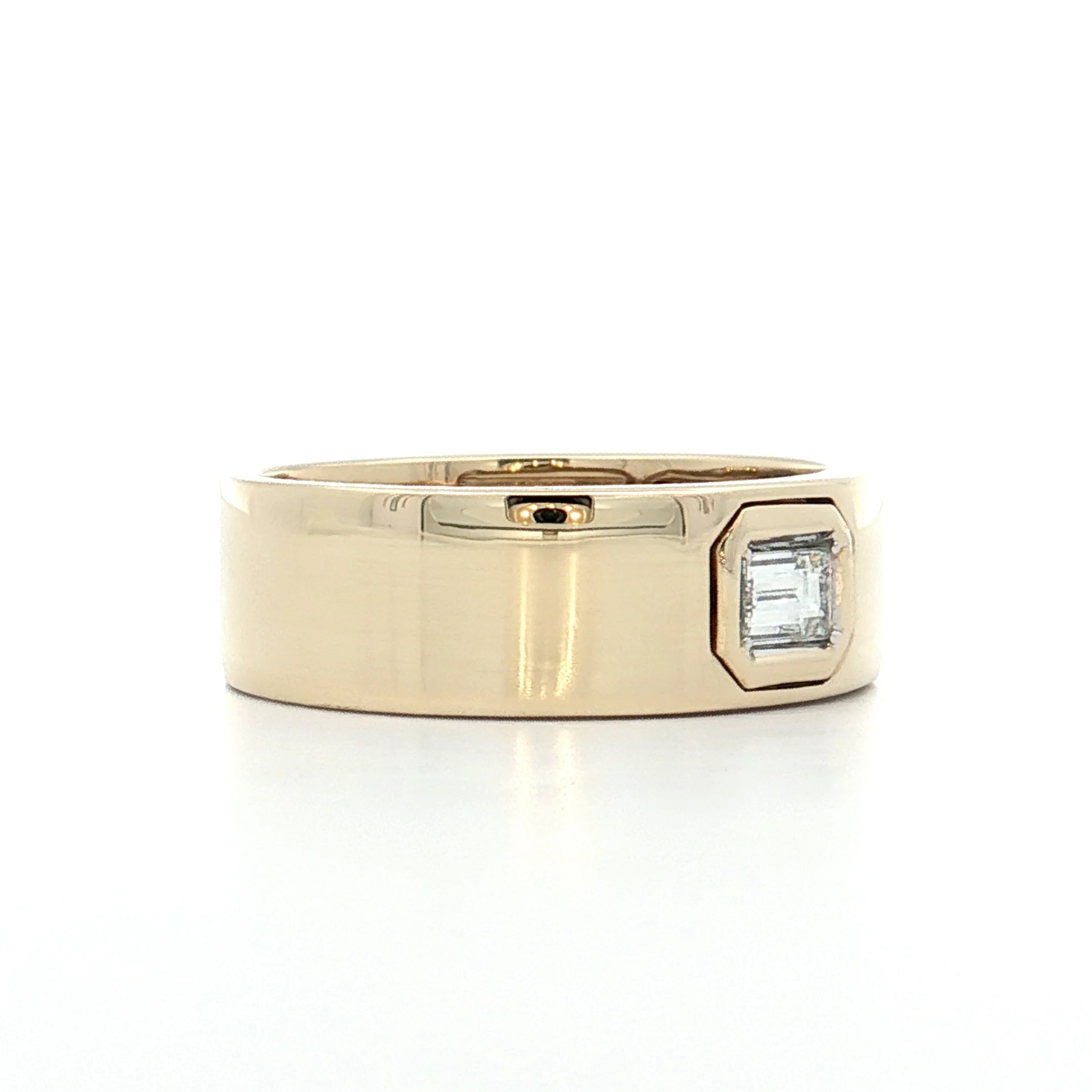 .20 Emerald Cut Diamond Stacking Ring 14k Yellow Gold - Image 3
