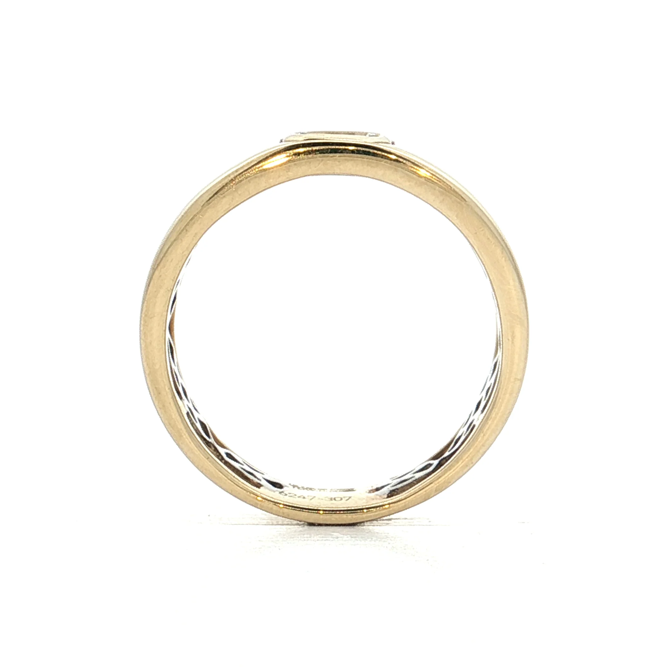 .20 Emerald Cut Diamond Stacking Ring 14k Yellow Gold - Image 4