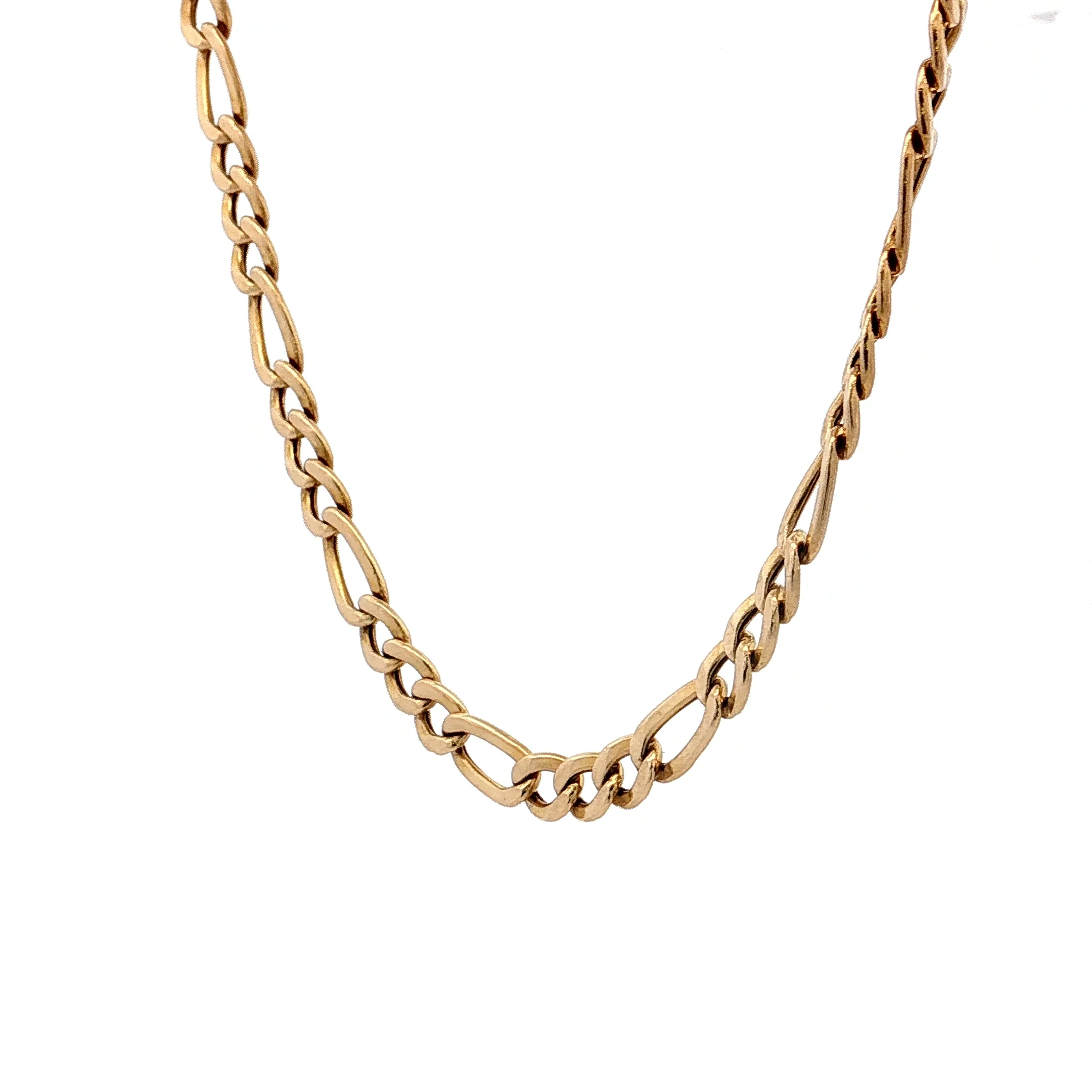 20" Figaro Chain Necklace 14k Yellow Gold - Image 2