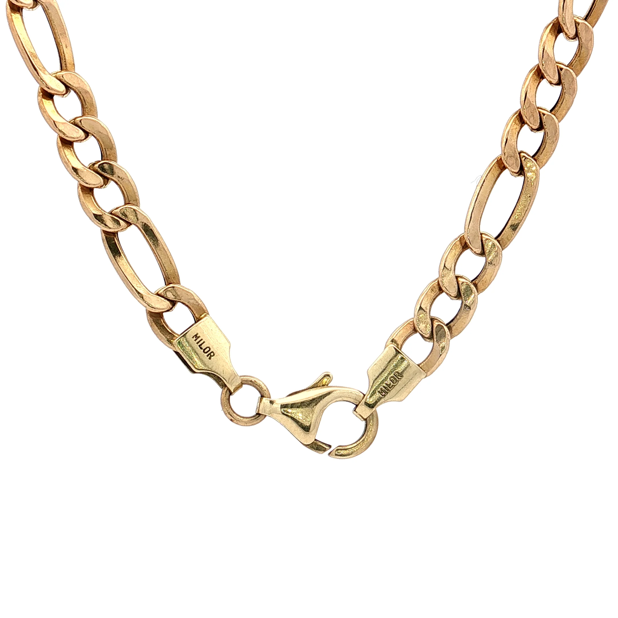 20" Figaro Chain Necklace 14k Yellow Gold - Image 4