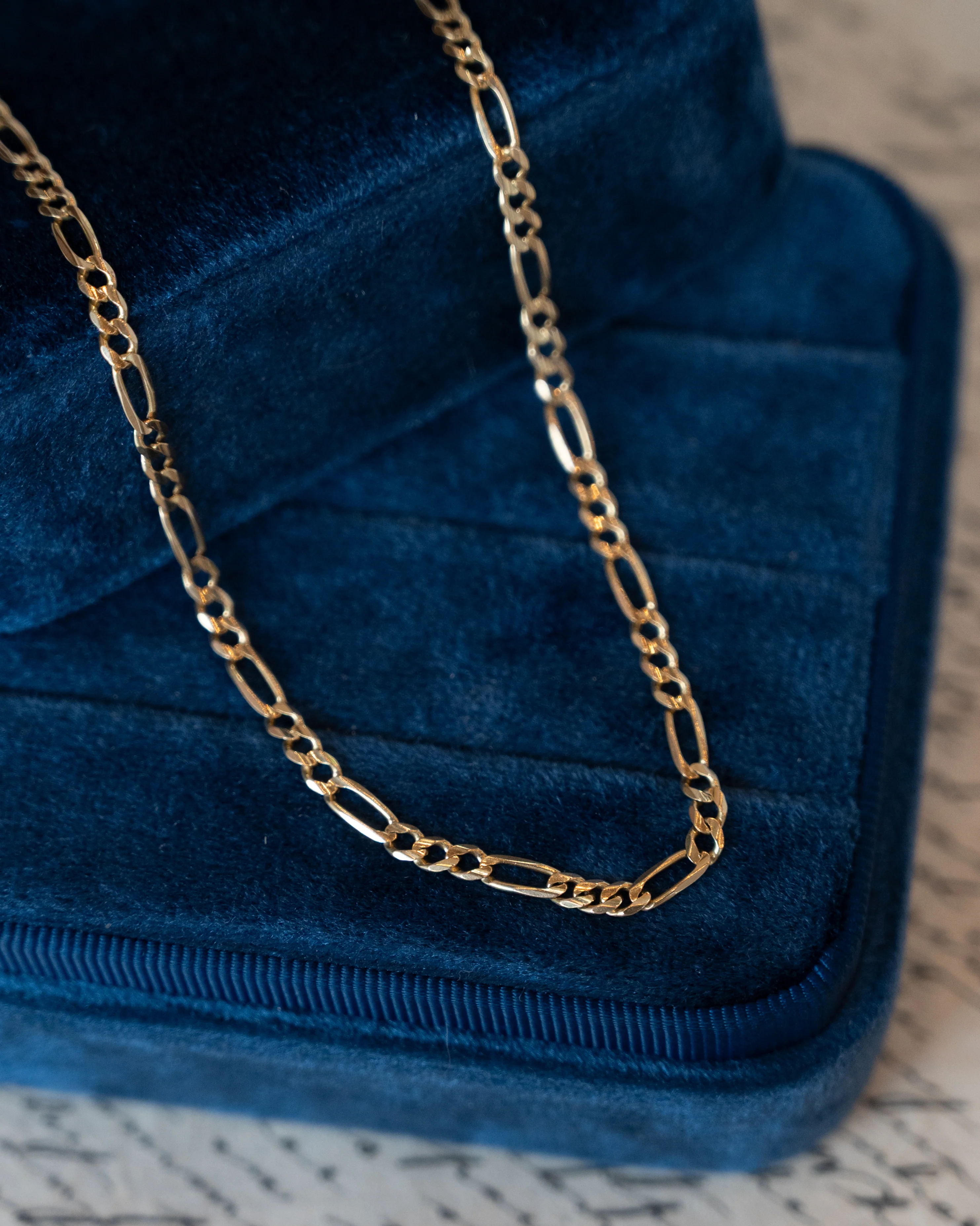 20" Figaro Chain Necklace 14k Yellow Gold - Image 5