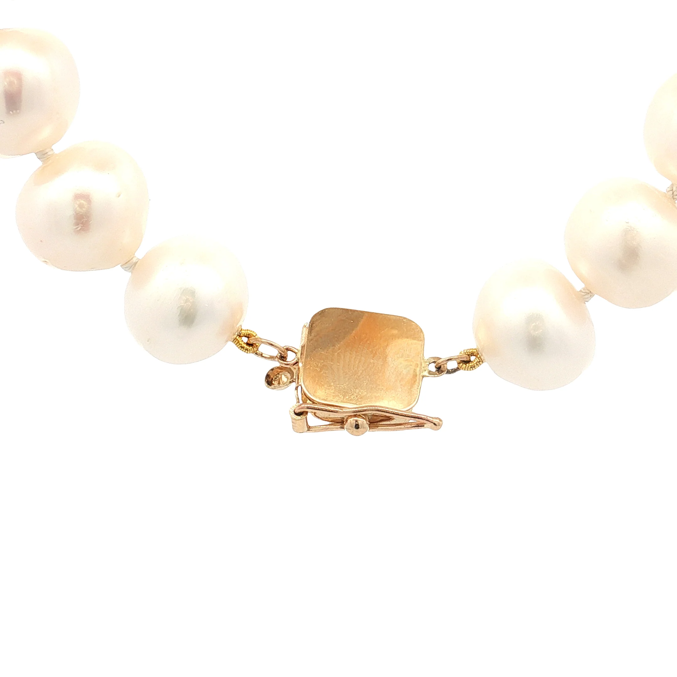 20" Freshwater Pearl Necklace 14k Yellow Gold - Image 4