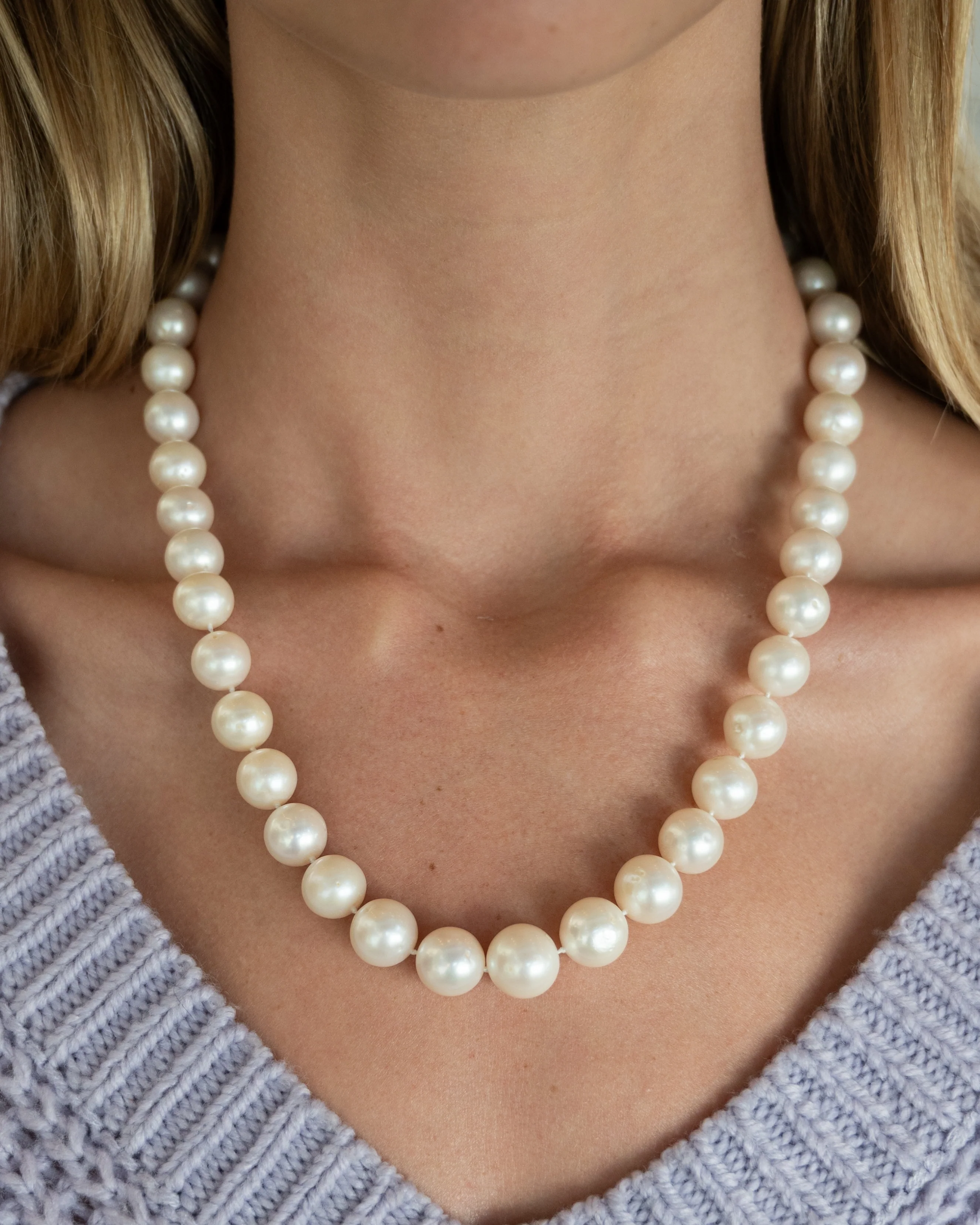 20" Freshwater Pearl Necklace 14k Yellow Gold - Image 6
