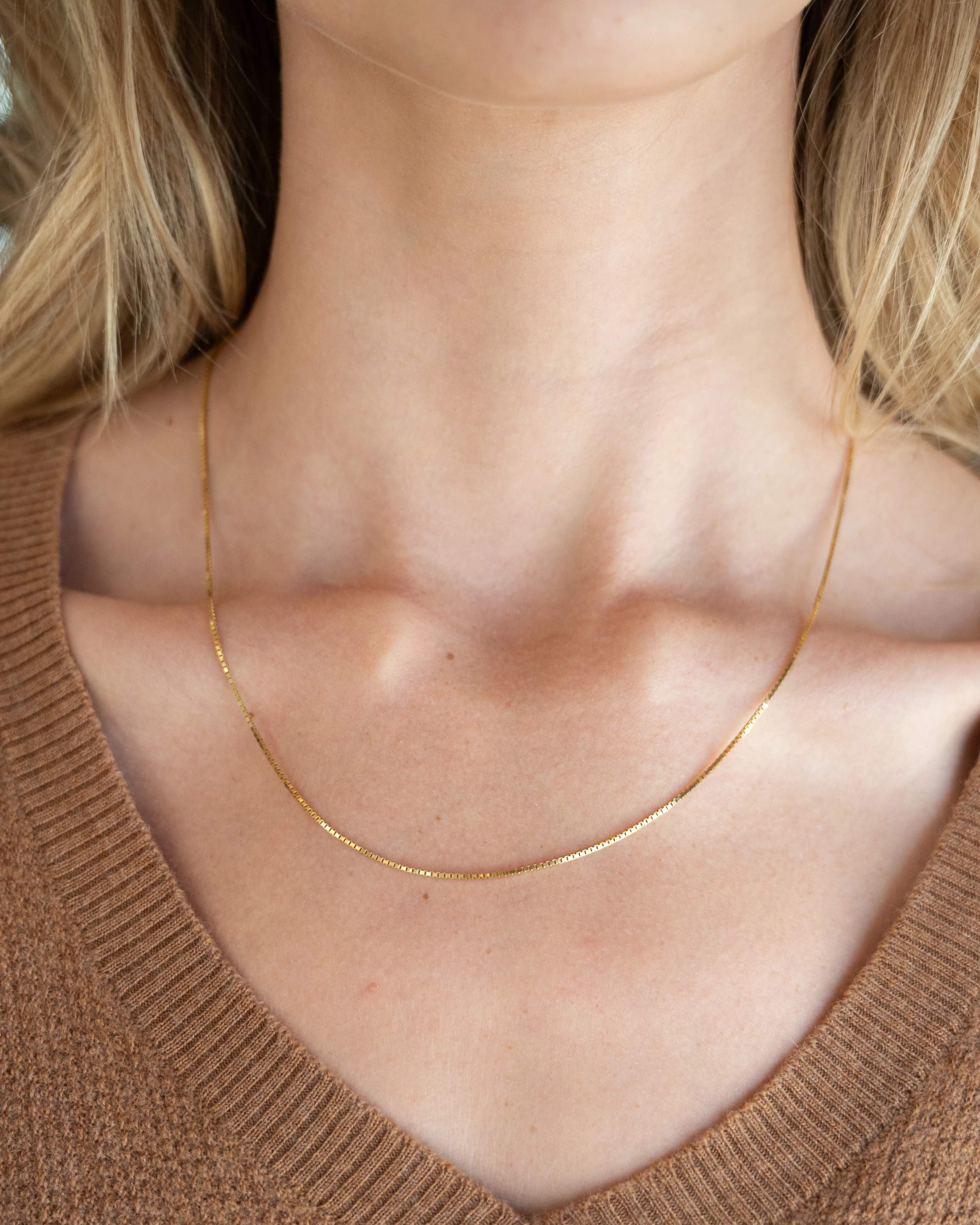 20 Inch Box Chain Necklace in 14k Yellow Gold - Image 5
