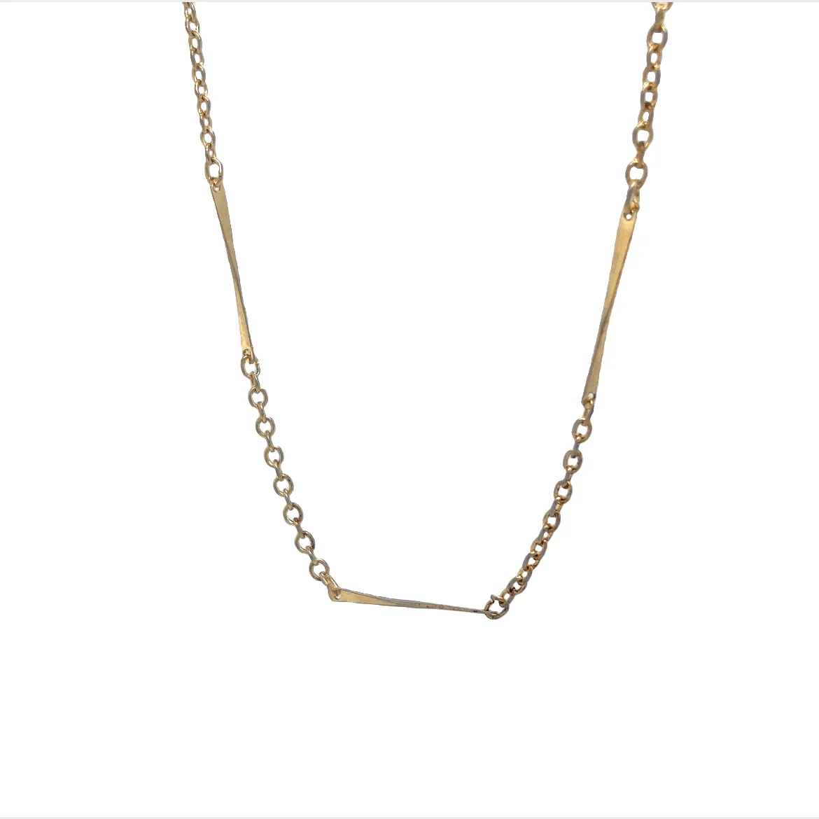 20 Inch Mid-Century Bar Chain Necklace in 14k Yellow Gold - Image 2