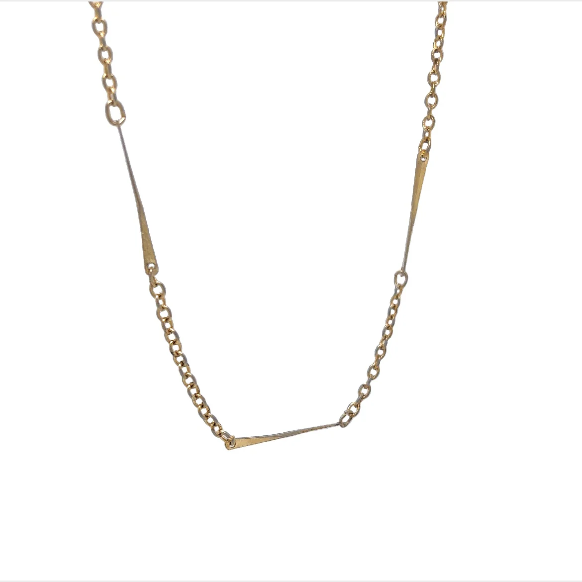 20 Inch Mid-Century Bar Chain Necklace in 14k Yellow Gold - Image 3