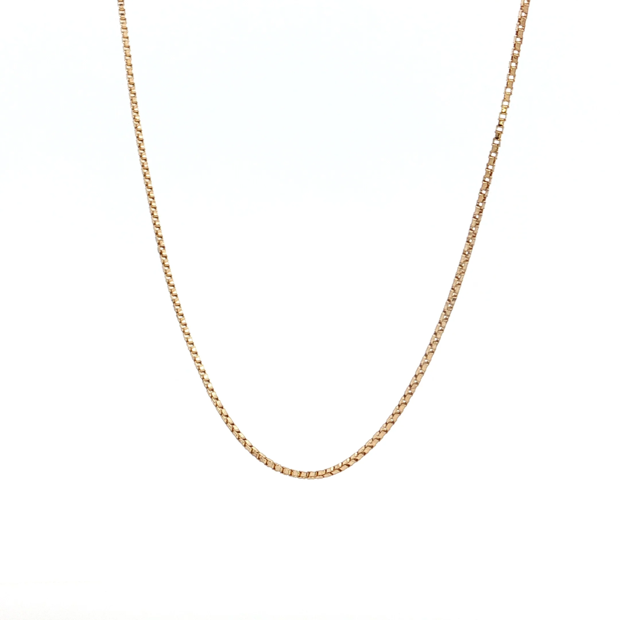 20 Inch Thin Box Chain Necklace 14k Yellow Gold - Image 2