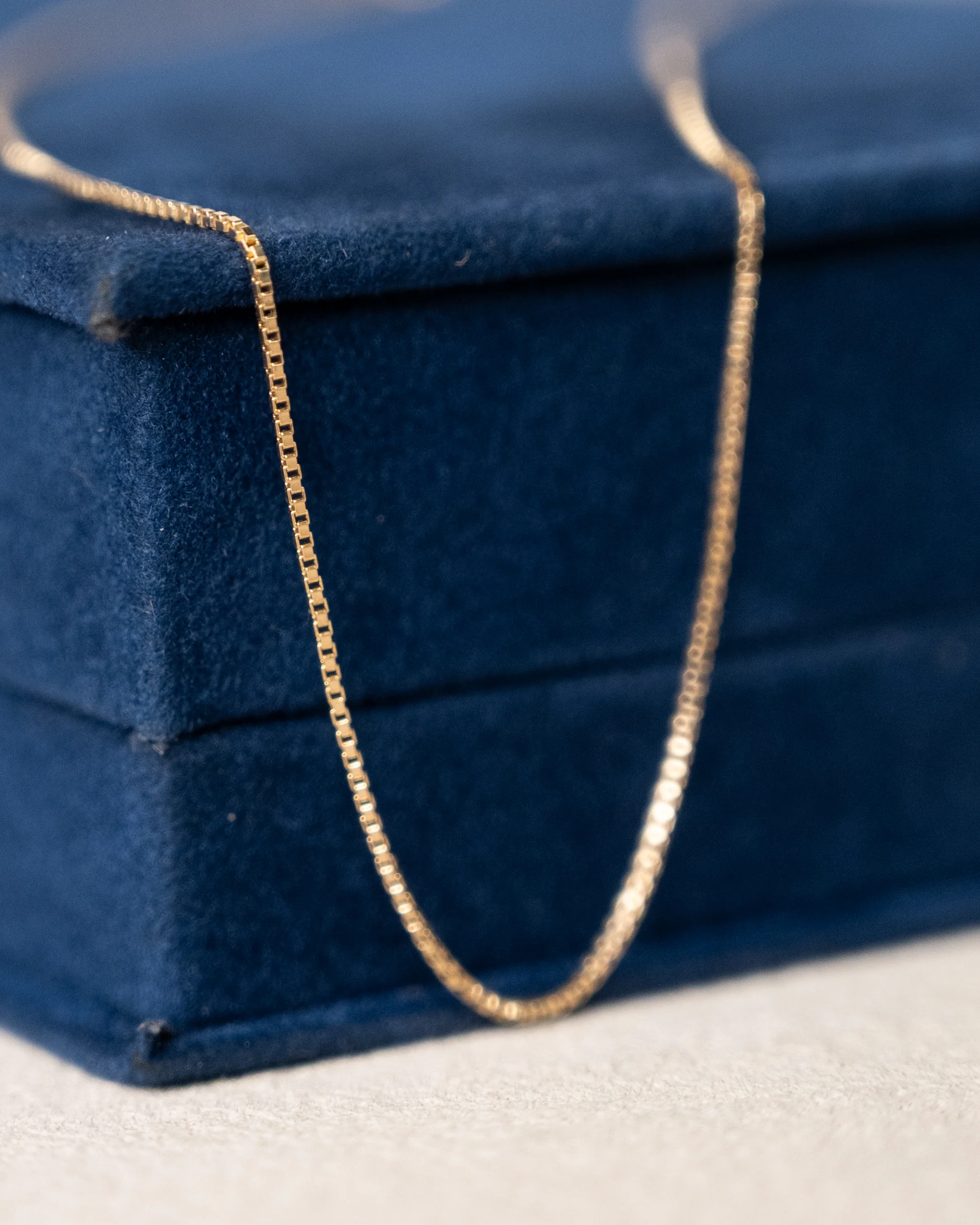 20 Inch Thin Box Chain Necklace 14k Yellow Gold - Image 5