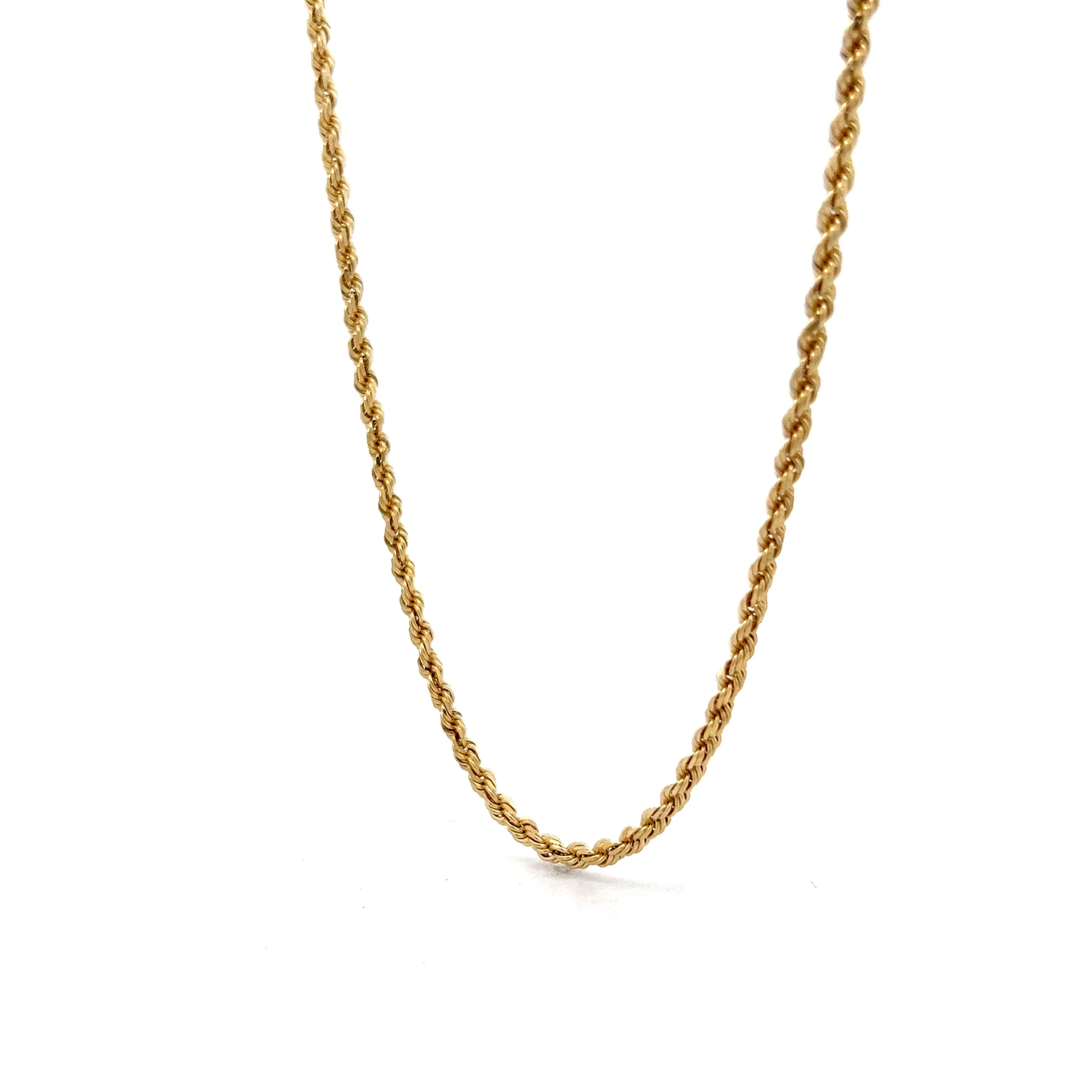 20 Inch Unisex Rope Chain in 14k Yellow Gold - Image 2