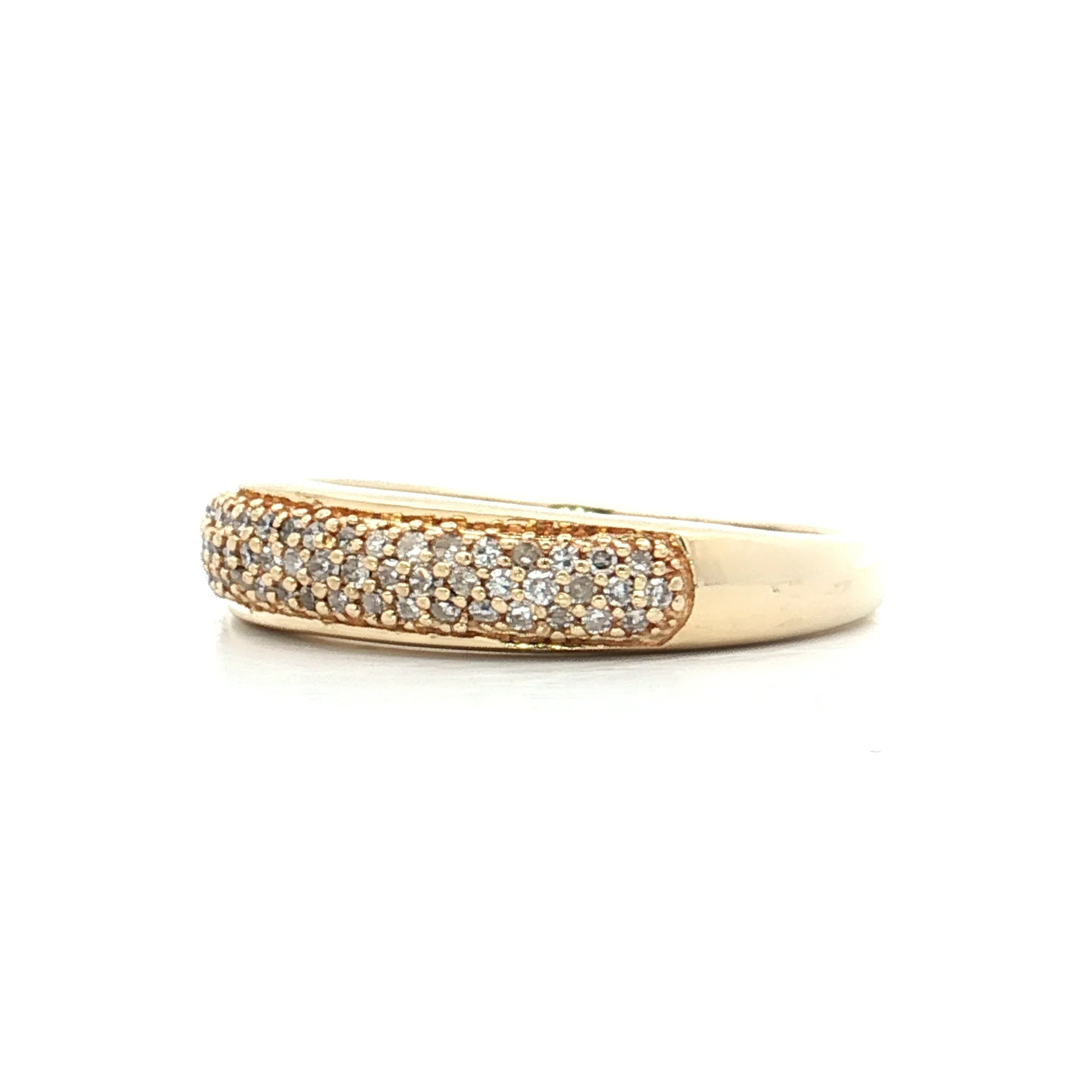 .20 Pave Diamond Stacking Ring in 14k Yellow Gold - Image 2
