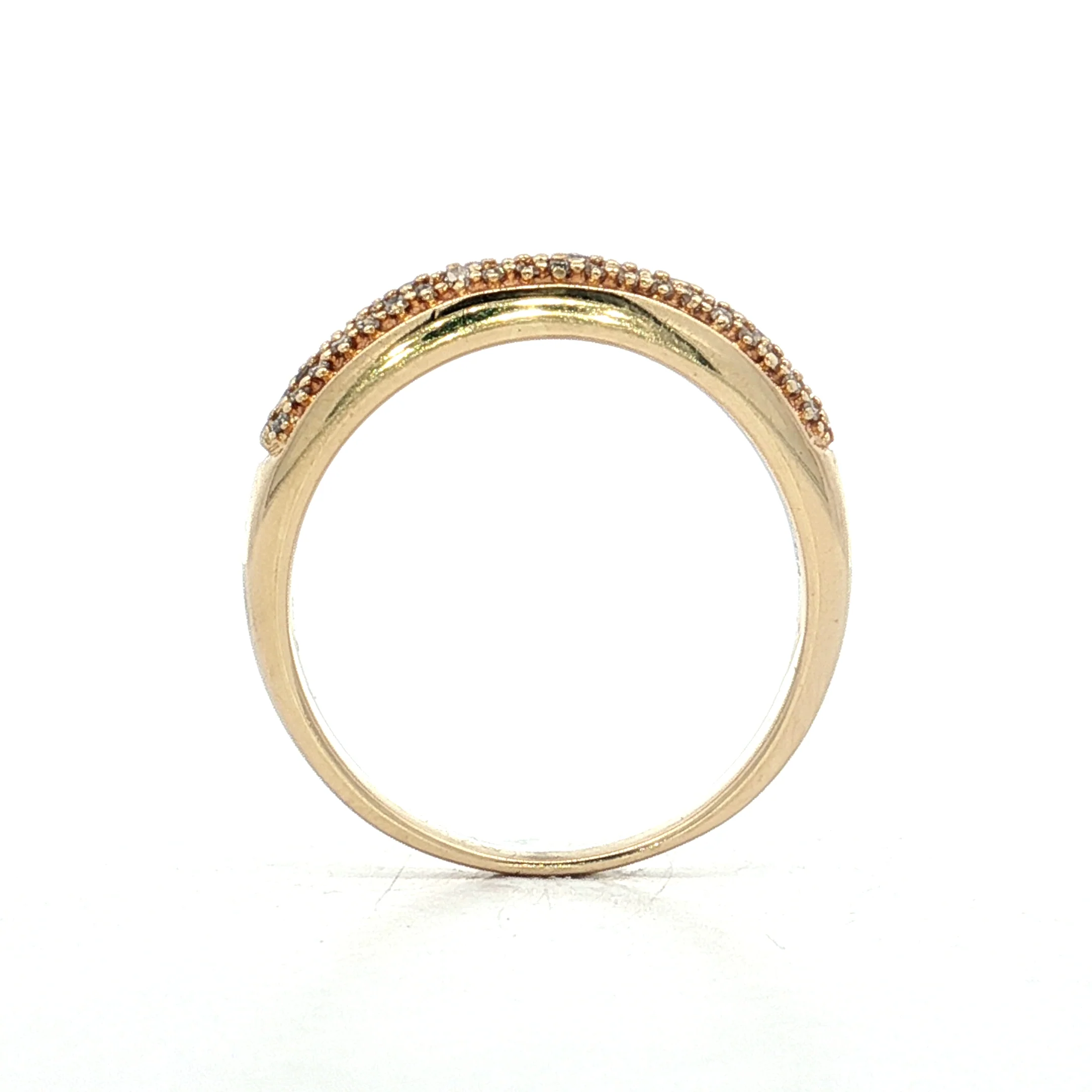 .20 Pave Diamond Stacking Ring in 14k Yellow Gold - Image 4