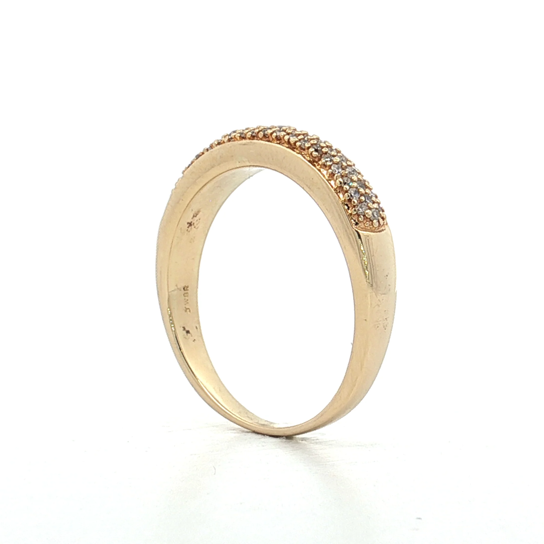 .20 Pave Diamond Stacking Ring in 14k Yellow Gold - Image 5