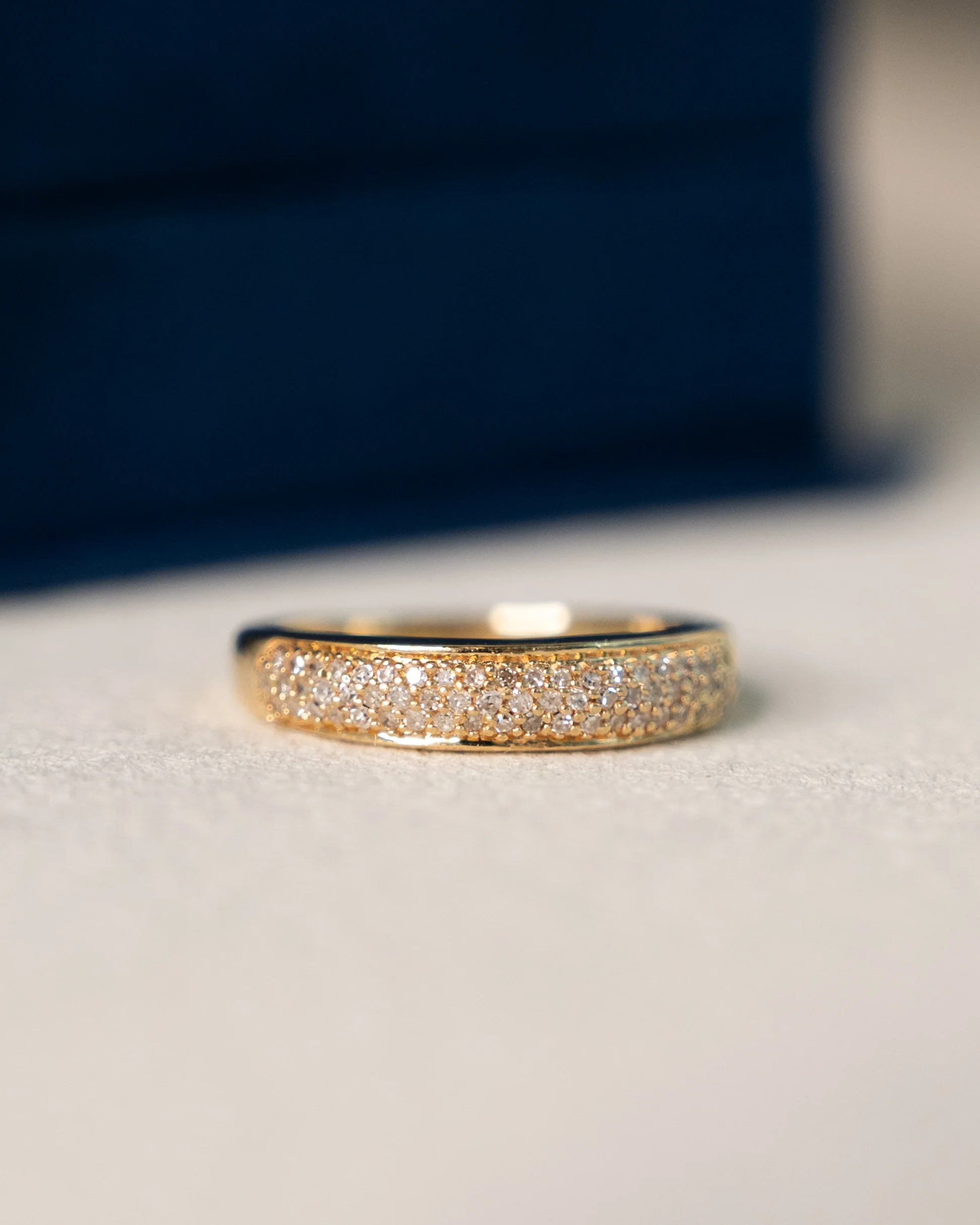 .20 Pave Diamond Stacking Ring in 14k Yellow Gold - Image 6
