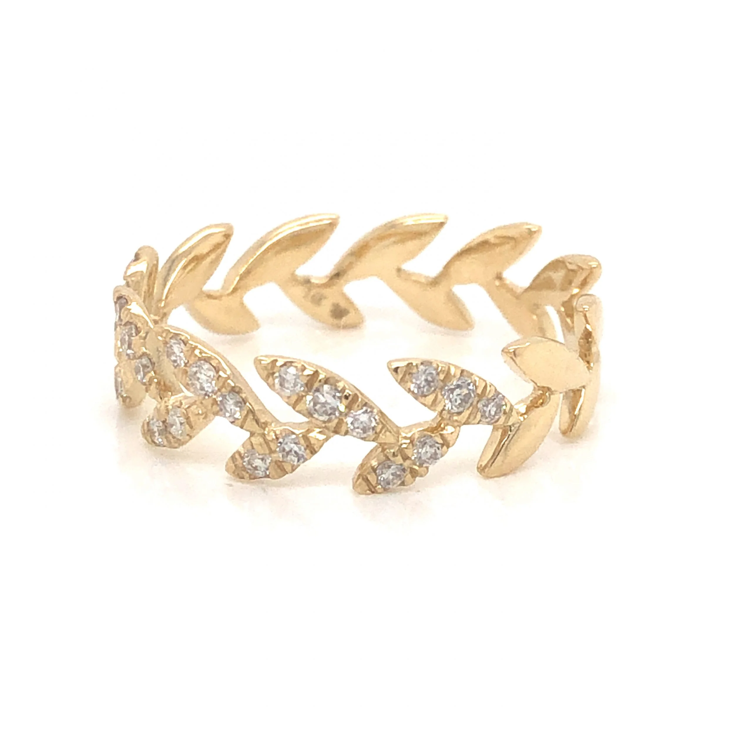.20 Pave Diamond Vine Ring in 14k Yellow Gold - Image 2