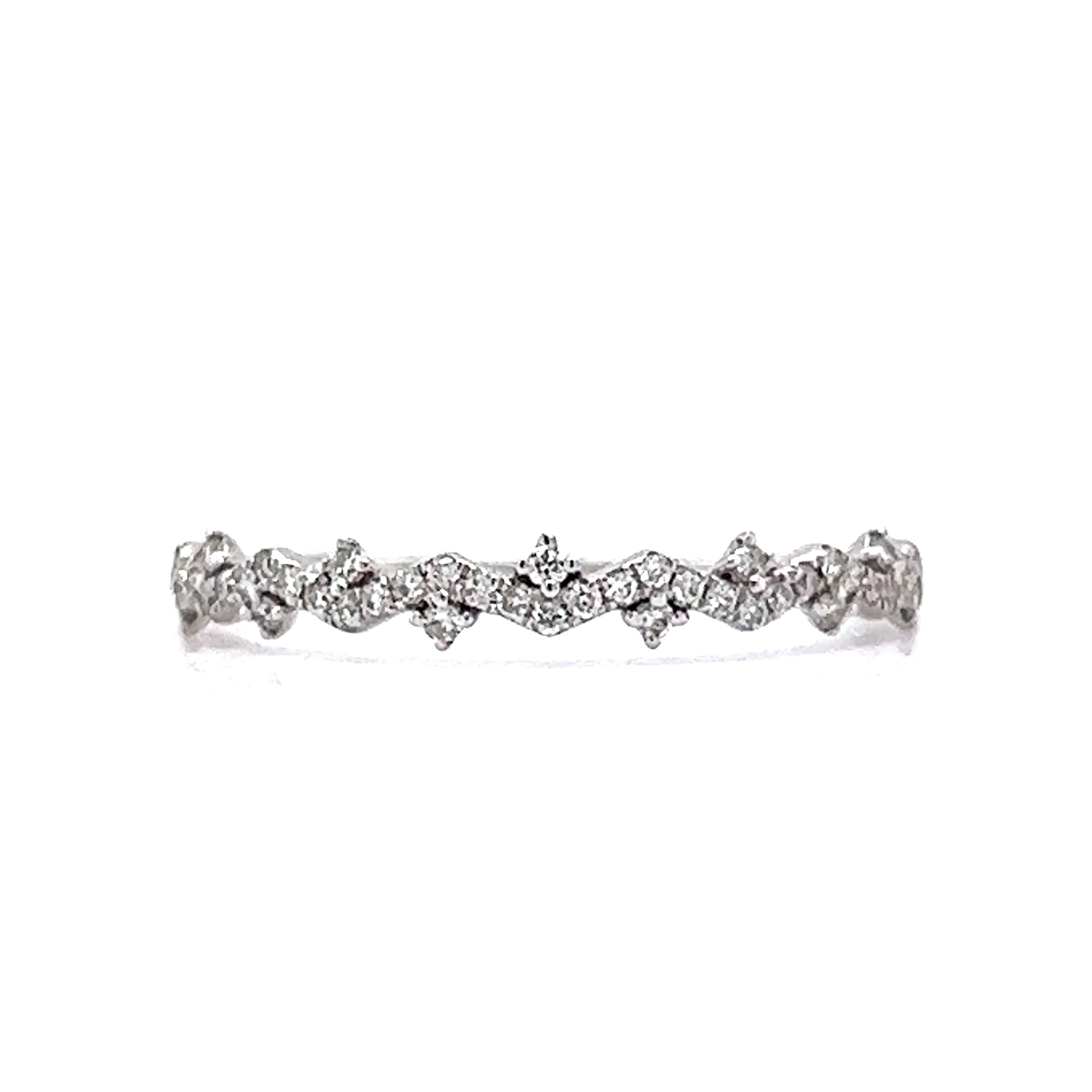 .20 Pave Diamond Wedding Band in 14k White Gold
