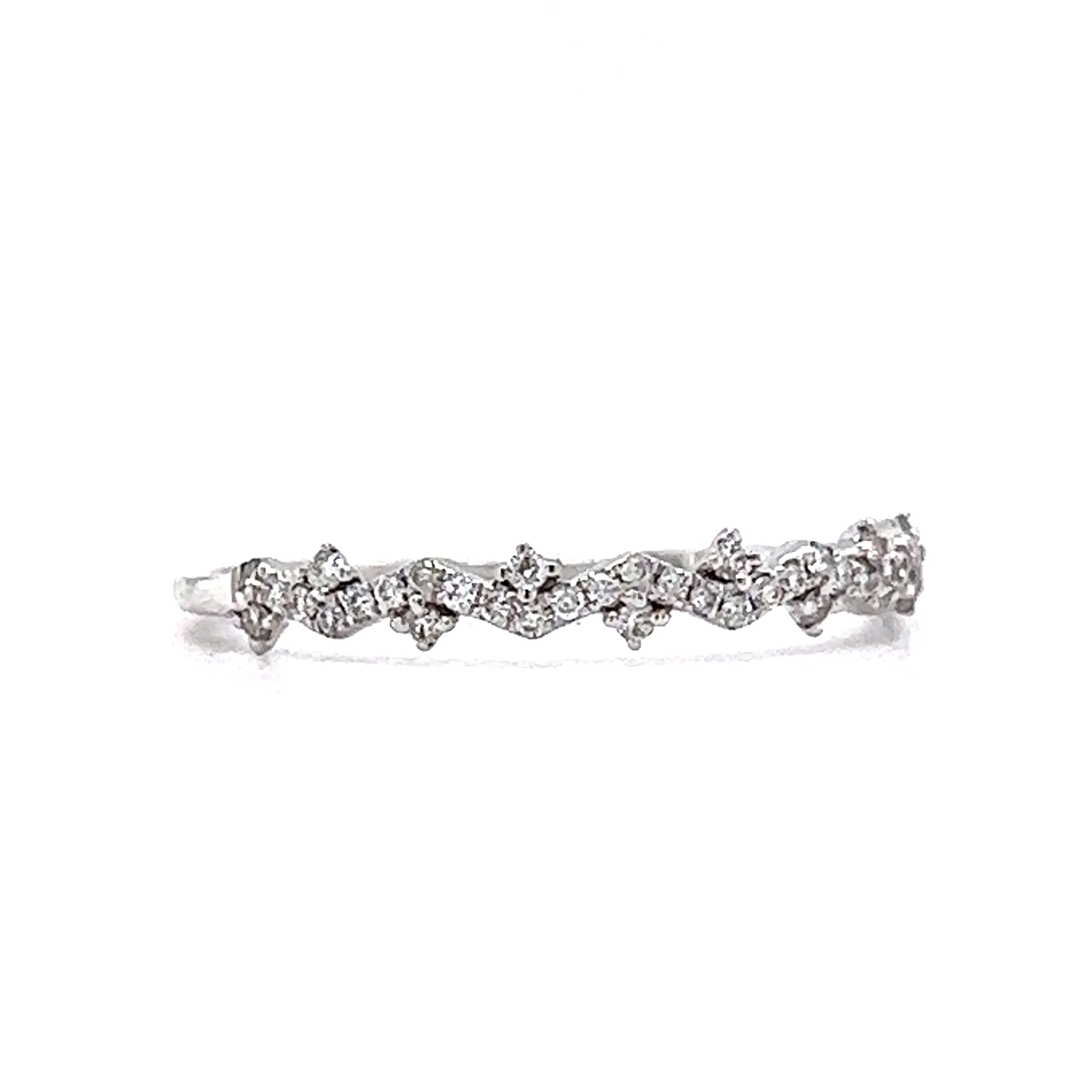 .20 Pave Diamond Wedding Band in 14k White Gold - Image 3