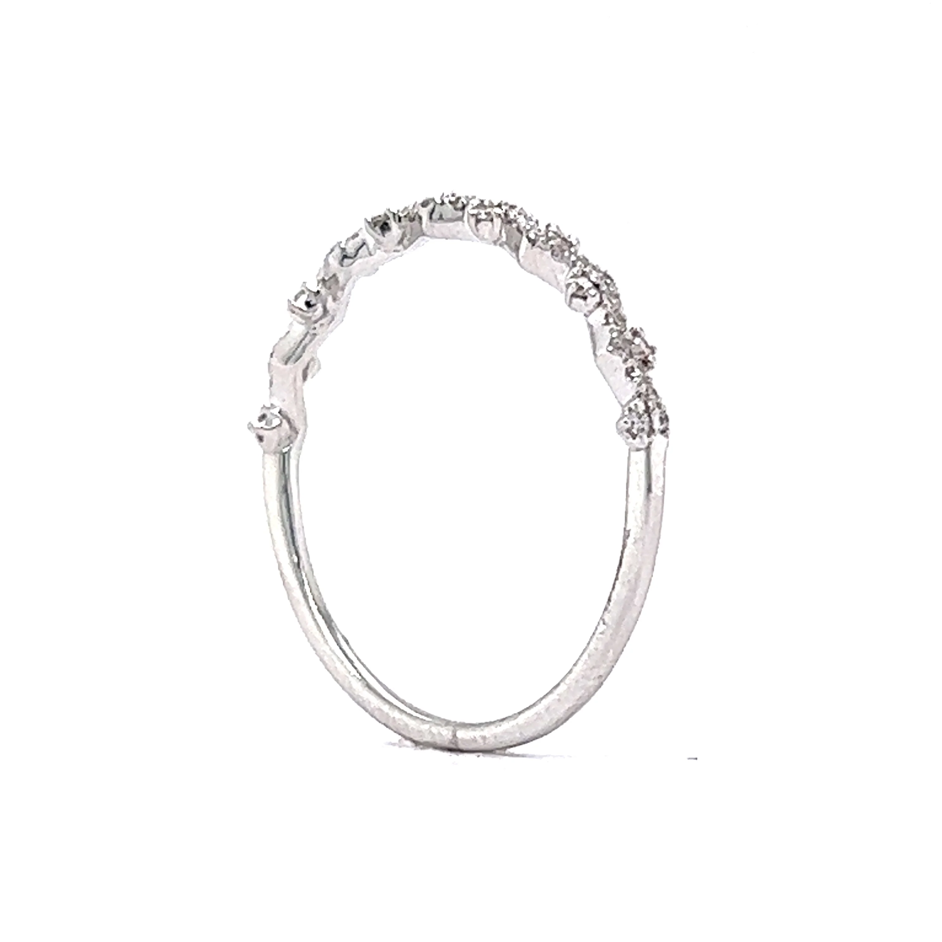 .20 Pave Diamond Wedding Band in 14k White Gold - Image 5