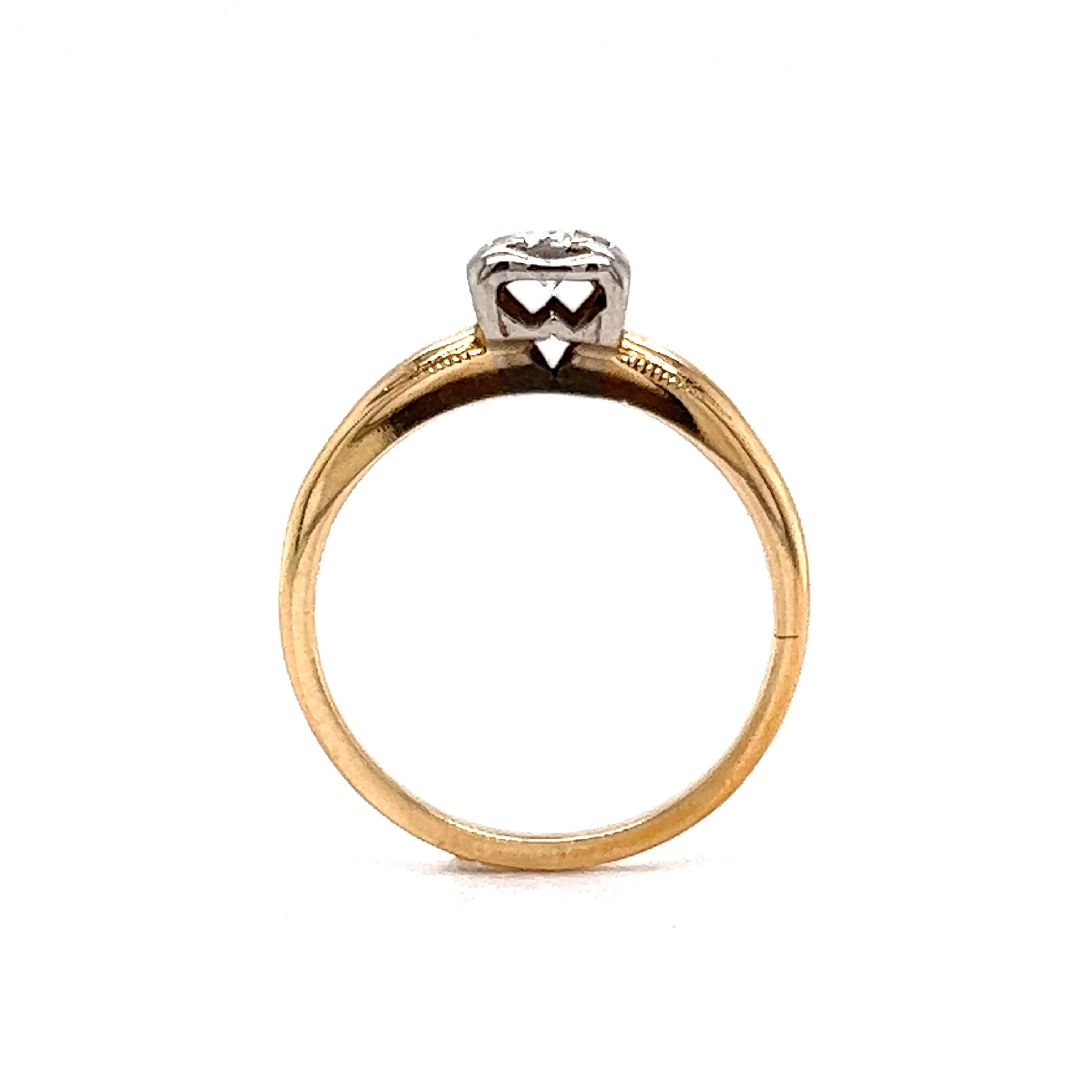 .20 Retro Solitaire Diamond Engagement Ring in 14k Gold - Image 4