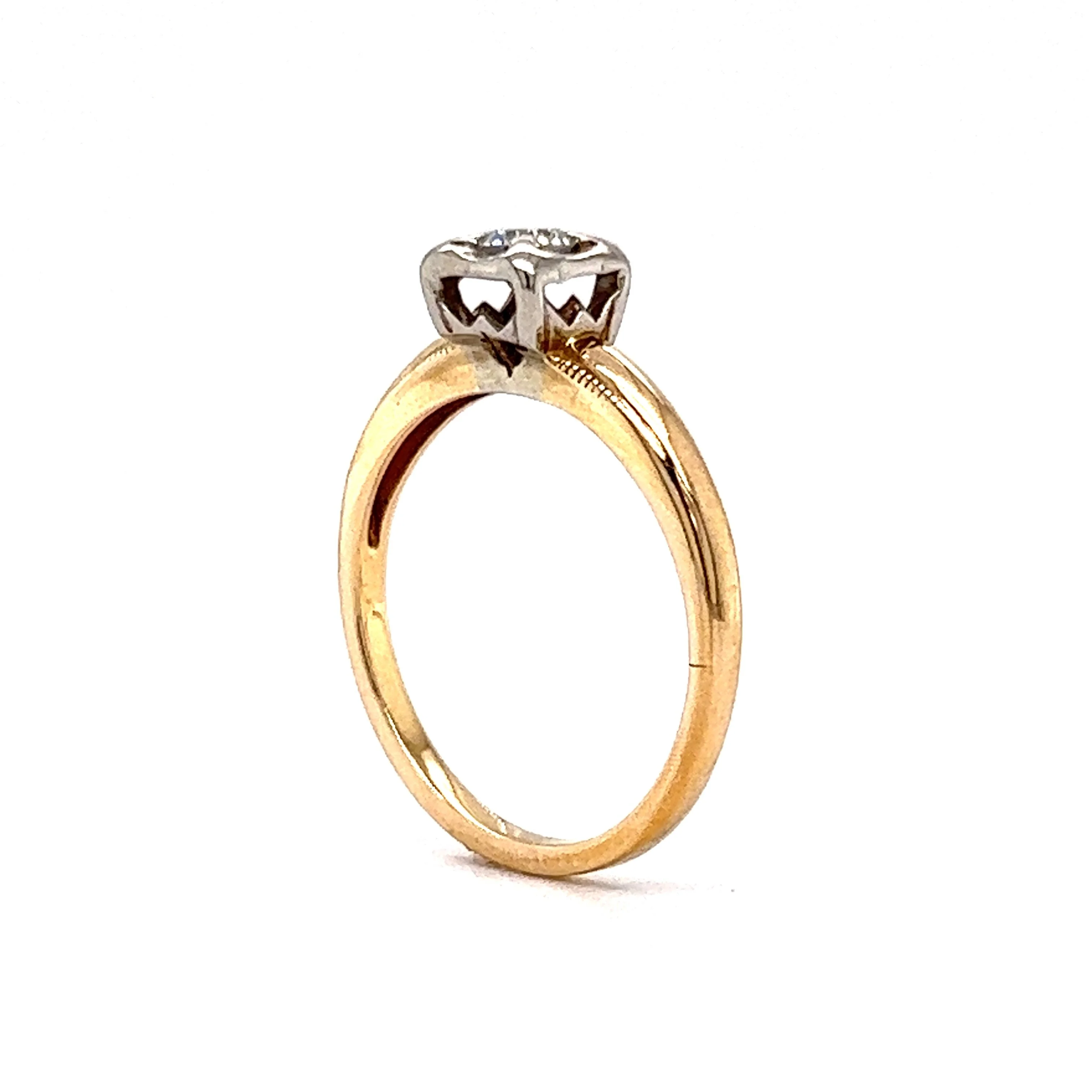 .20 Retro Solitaire Diamond Engagement Ring in 14k Gold - Image 5