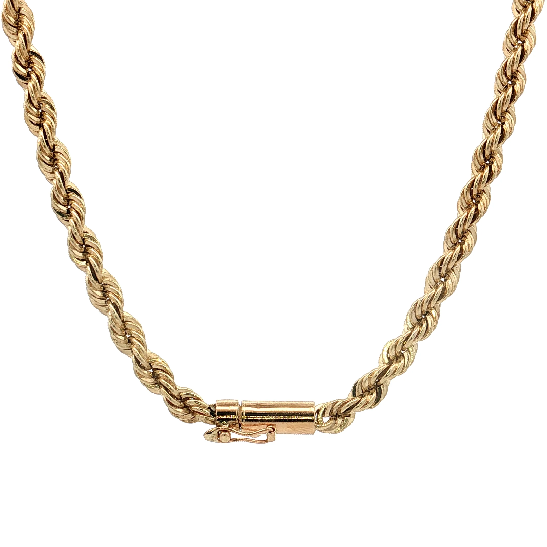 20" Rope Chain Necklace 14k Yellow Gold - Image 4