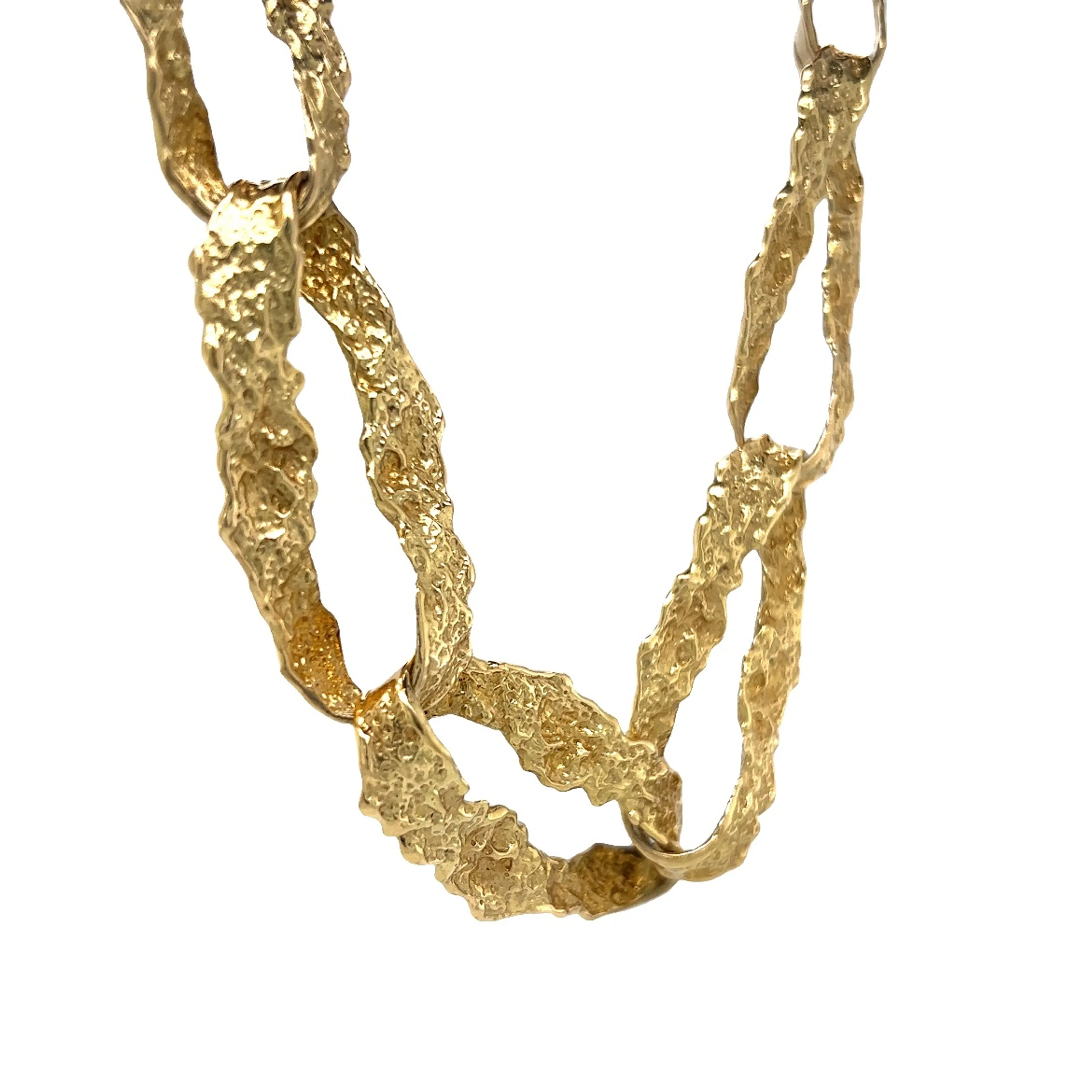 20" Textured Chain Necklace in 18k Yellow Gold - Image 3