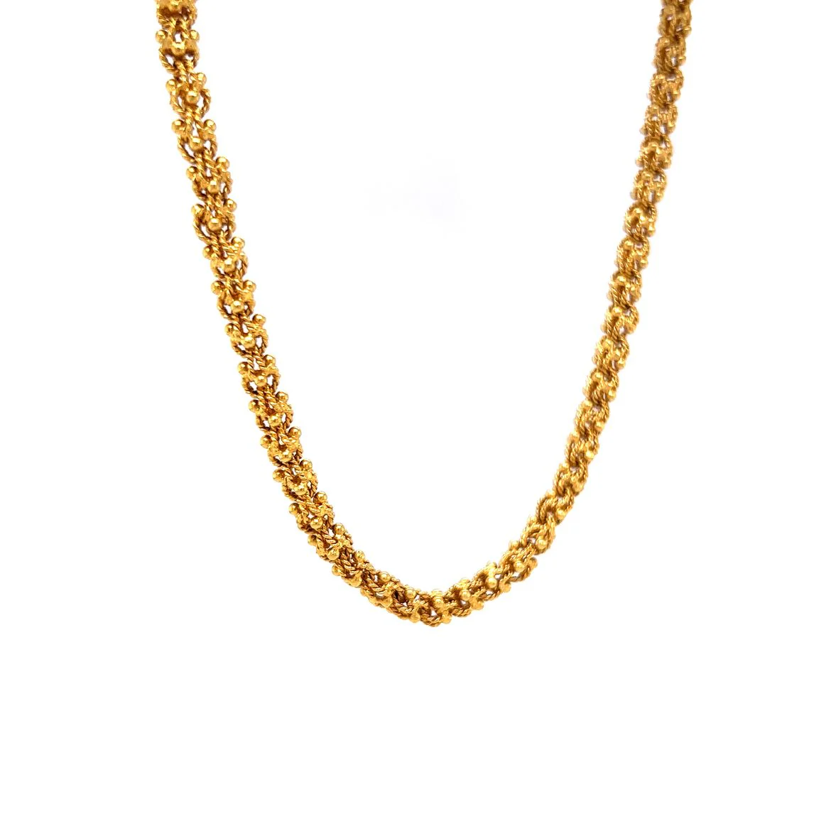 20" Textured Necklace in 18k Yellow Gold - Image 3
