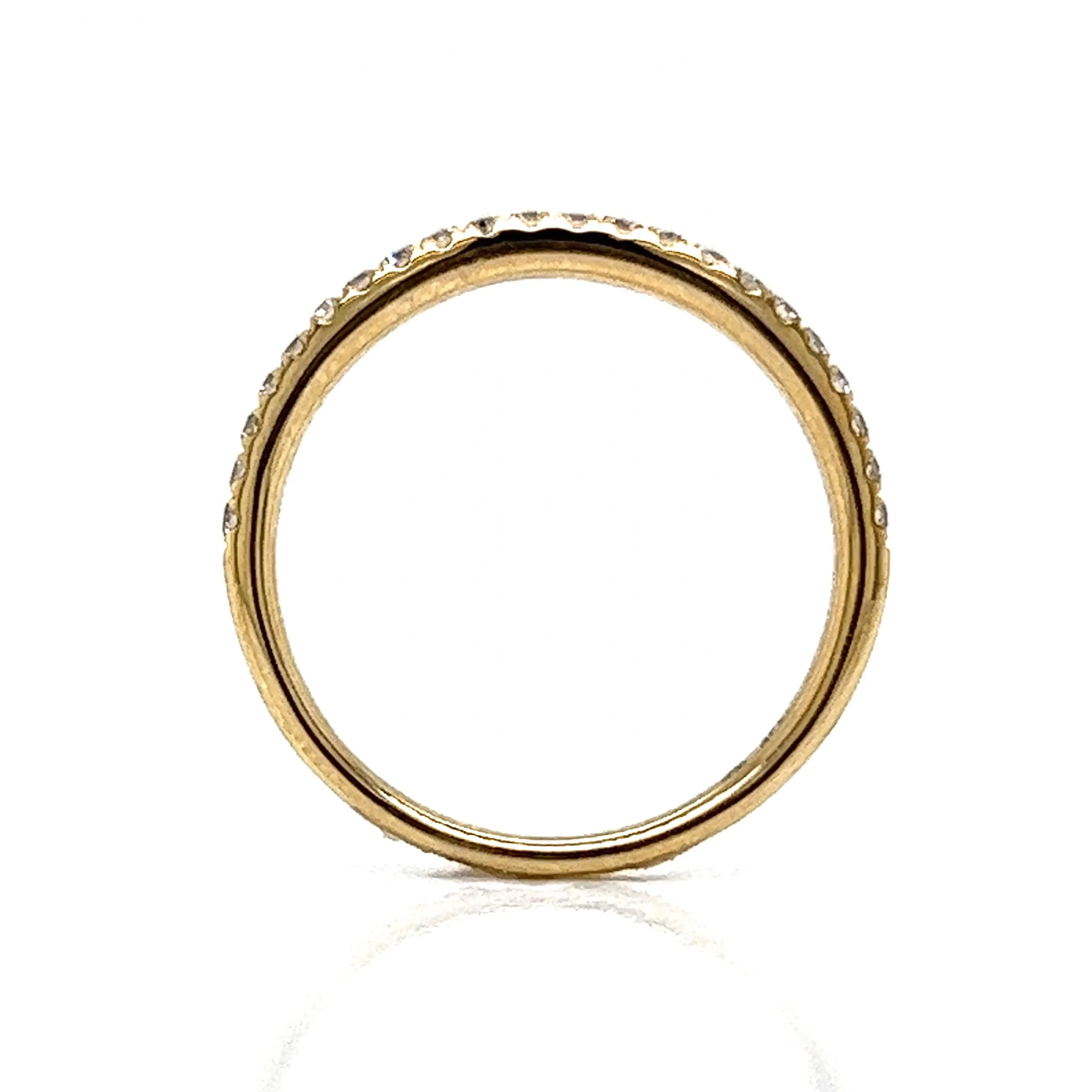 .20 Thin Diamond Wedding Band in 14k Yellow Gold - Image 4