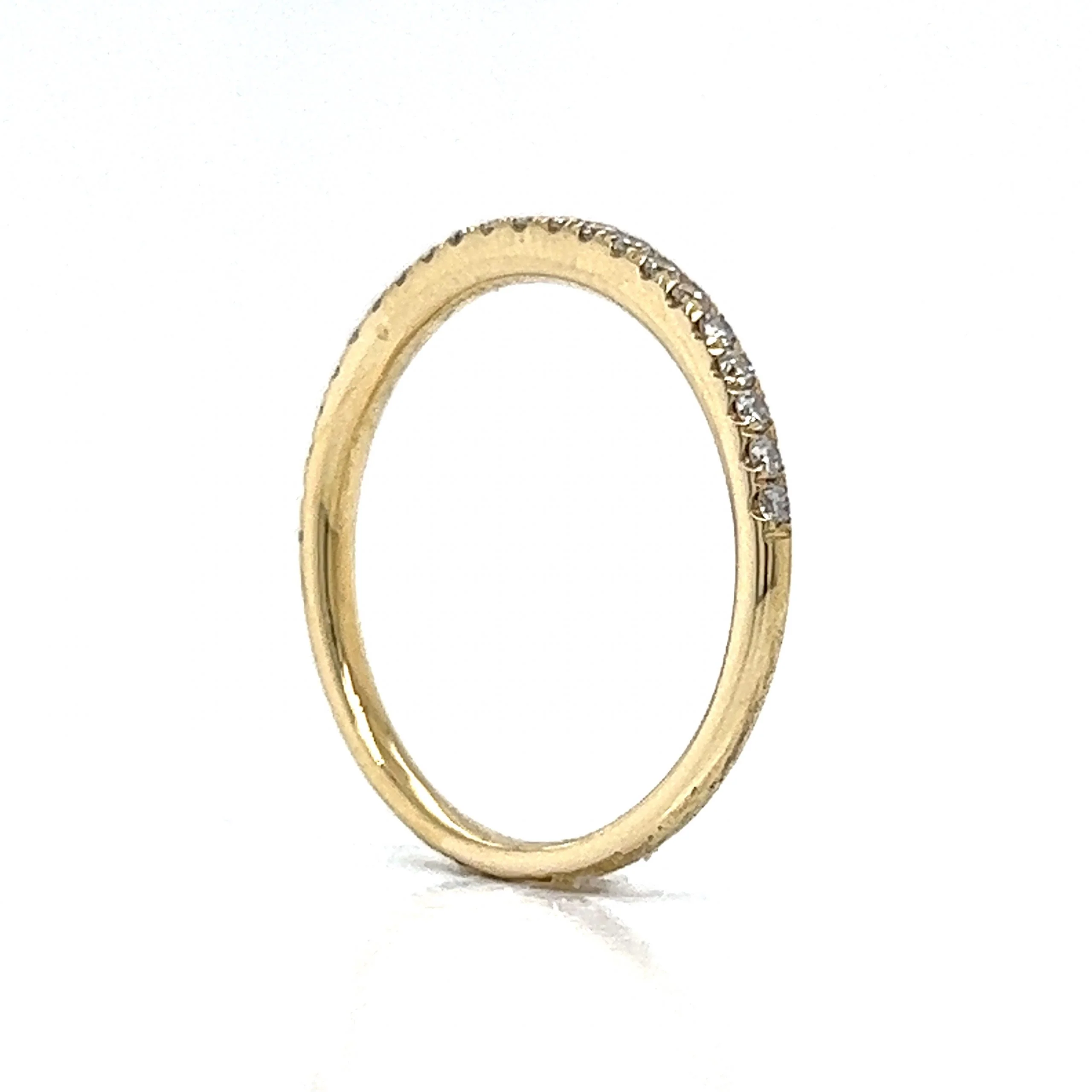 .20 Thin Diamond Wedding Band in 14k Yellow Gold - Image 5