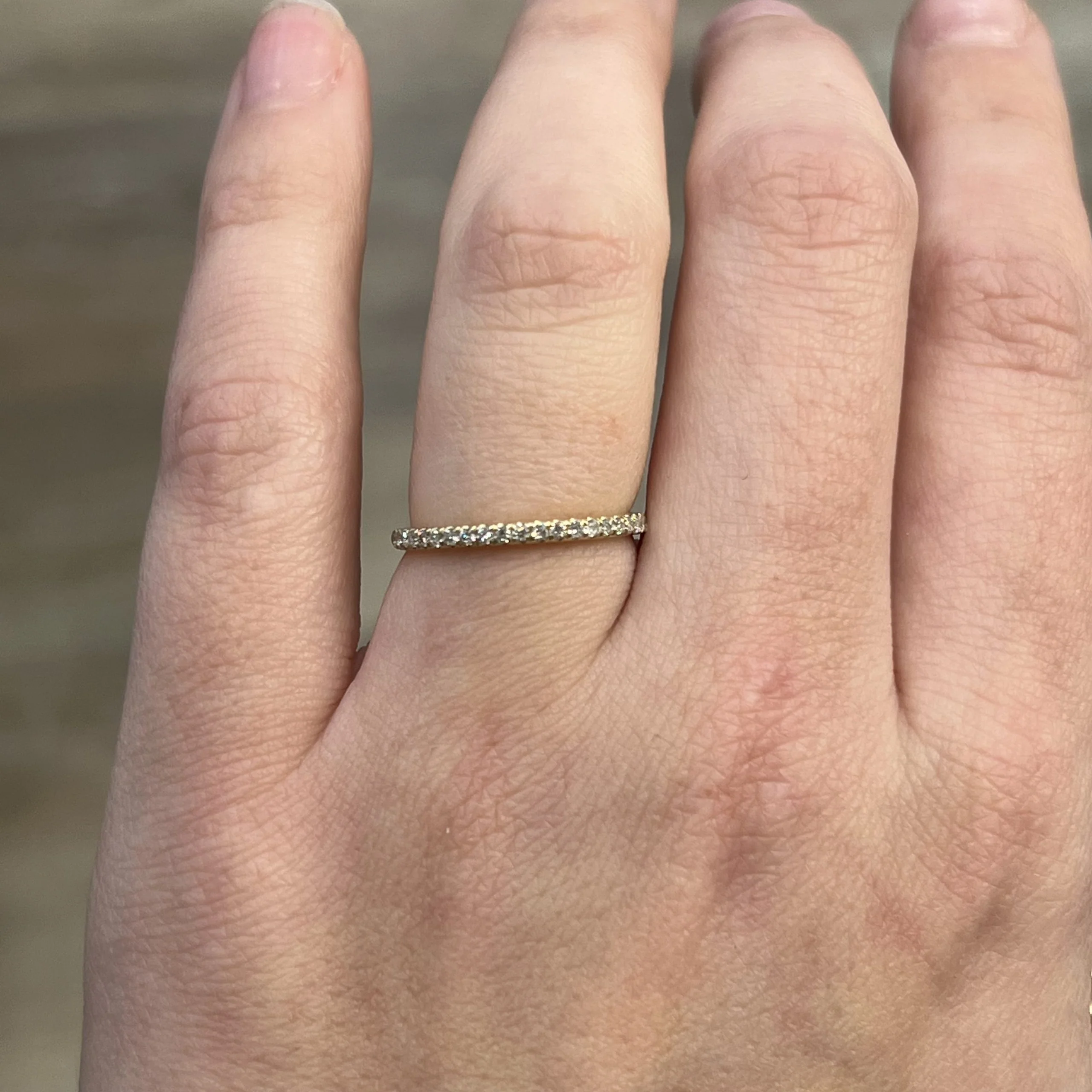 .20 Thin Diamond Wedding Band in 14k Yellow Gold - Image 6
