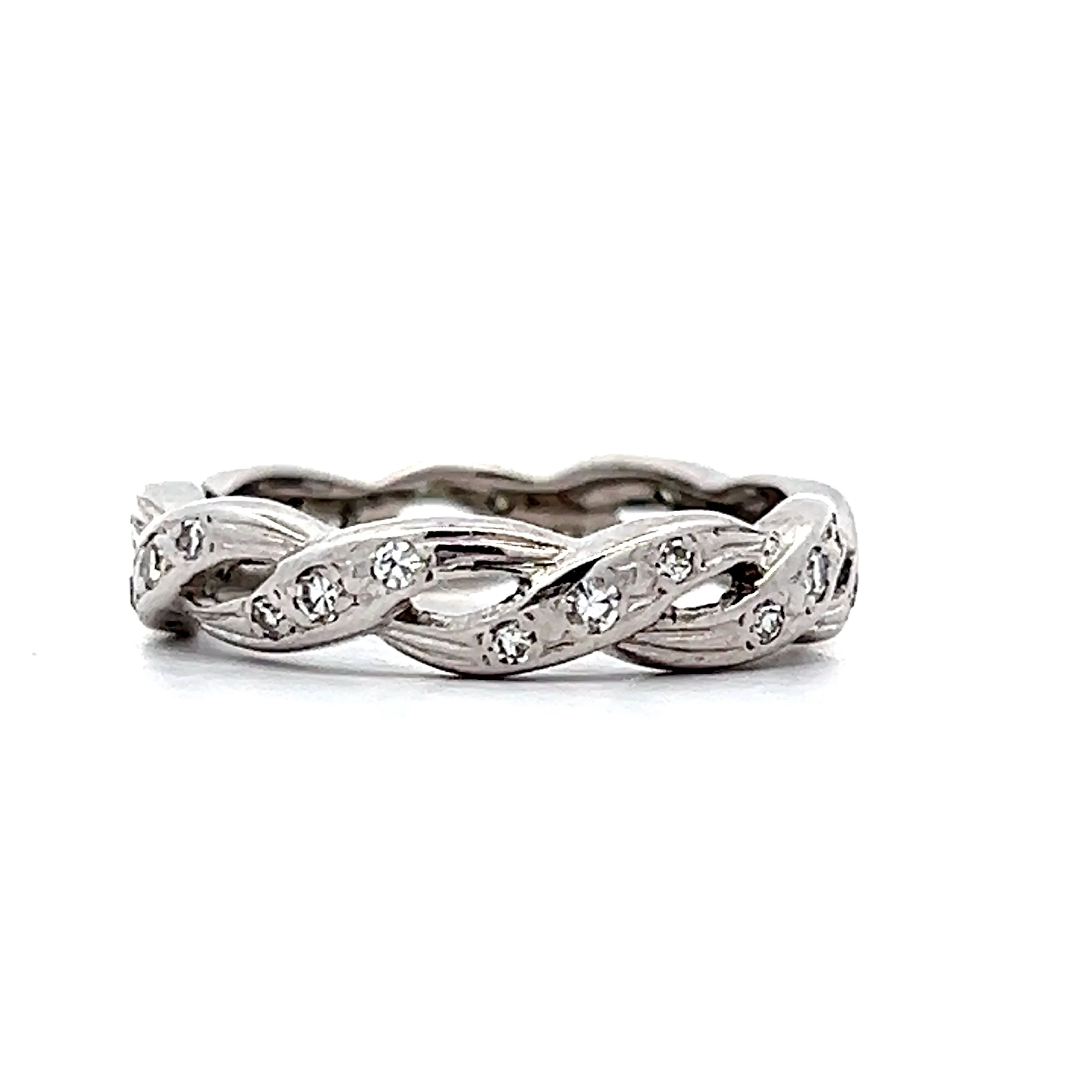 .20 Twisted Single Cut Diamond Eternity Band in 14k - Image 2