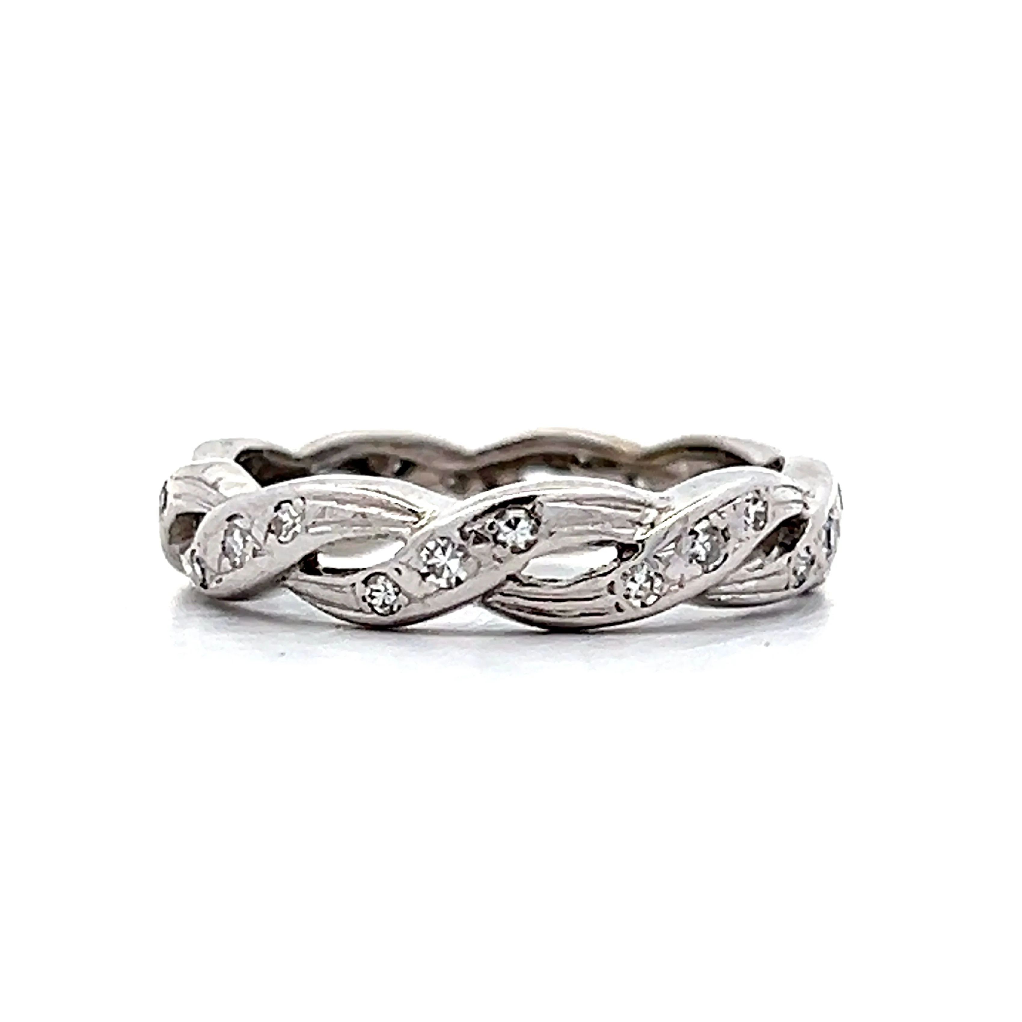 .20 Twisted Single Cut Diamond Eternity Band in 14k - Image 3