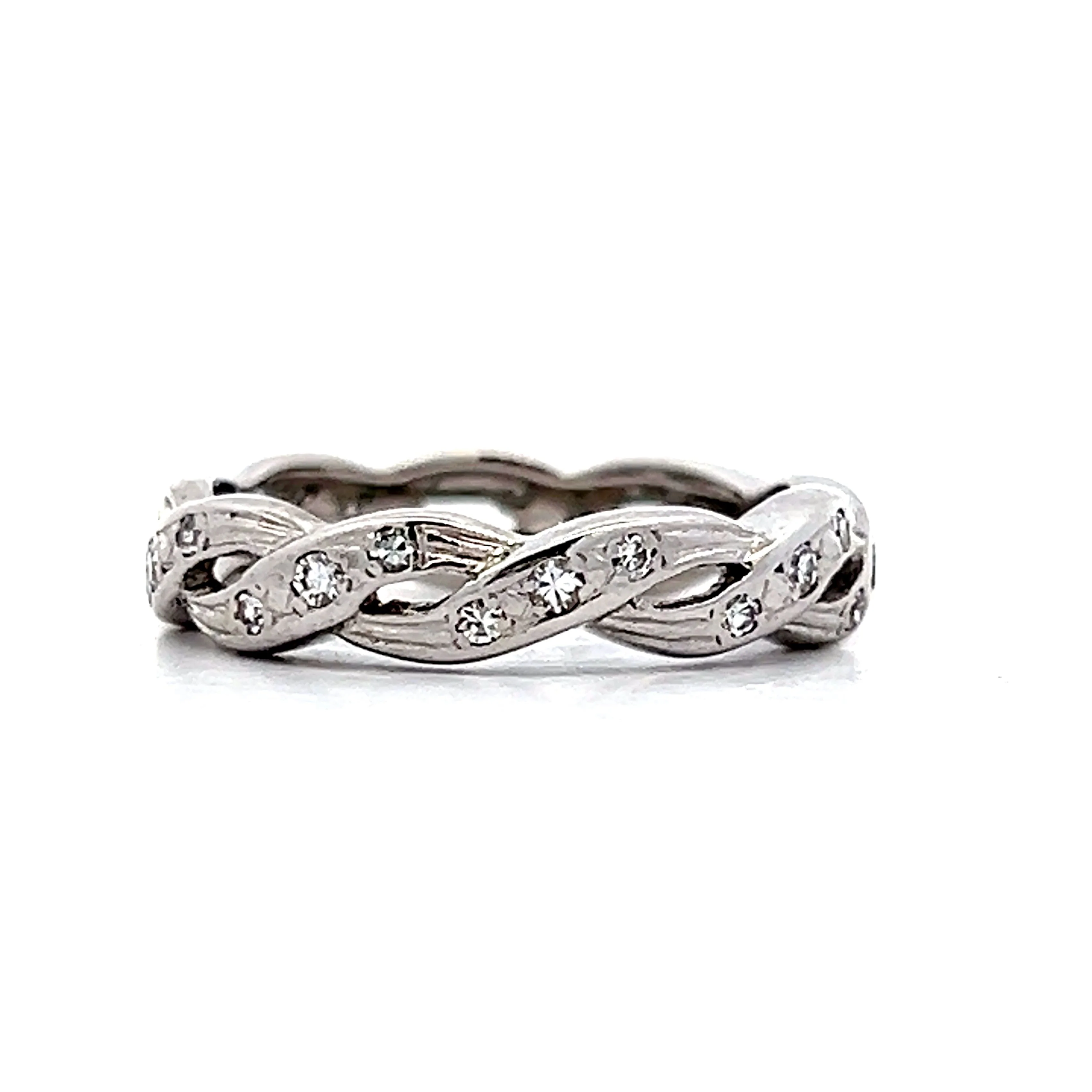 .20 Twisted Single Cut Diamond Eternity Band in 14k - Image 4