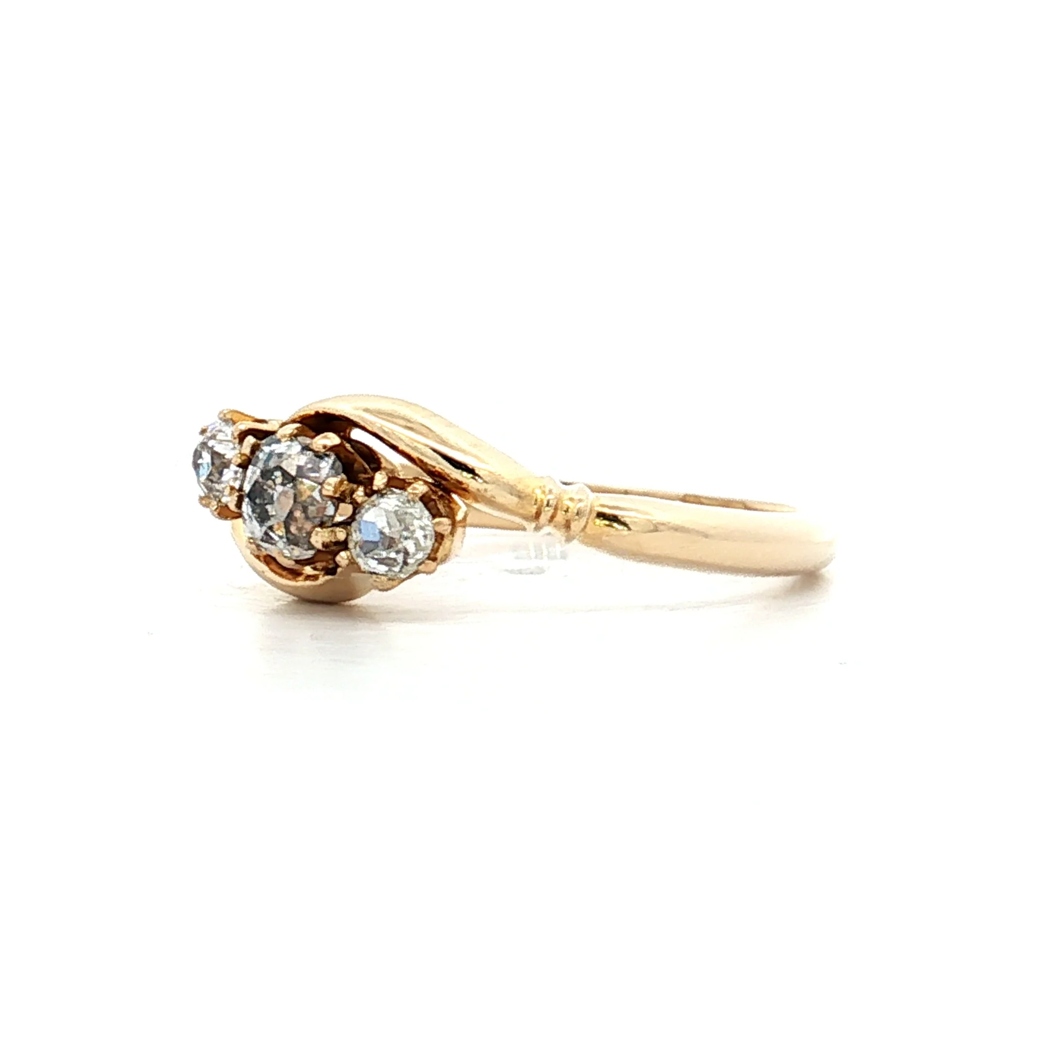.20 Victorian Diamond Three Stone Ring 18k Yellow Gold - Image 2