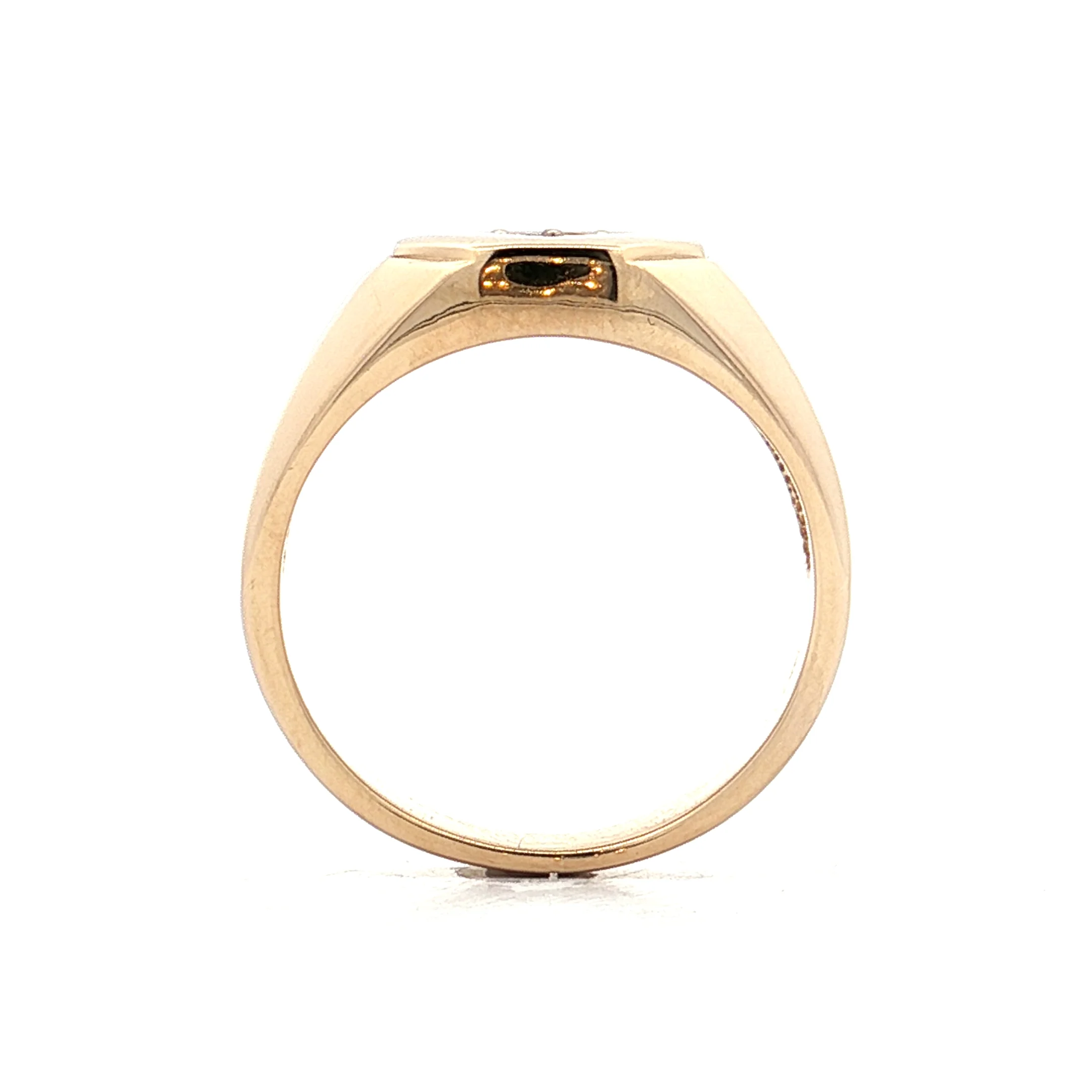 .20 Vintage Mens Diamond Signet Ring 14k Yellow Gold - Image 4
